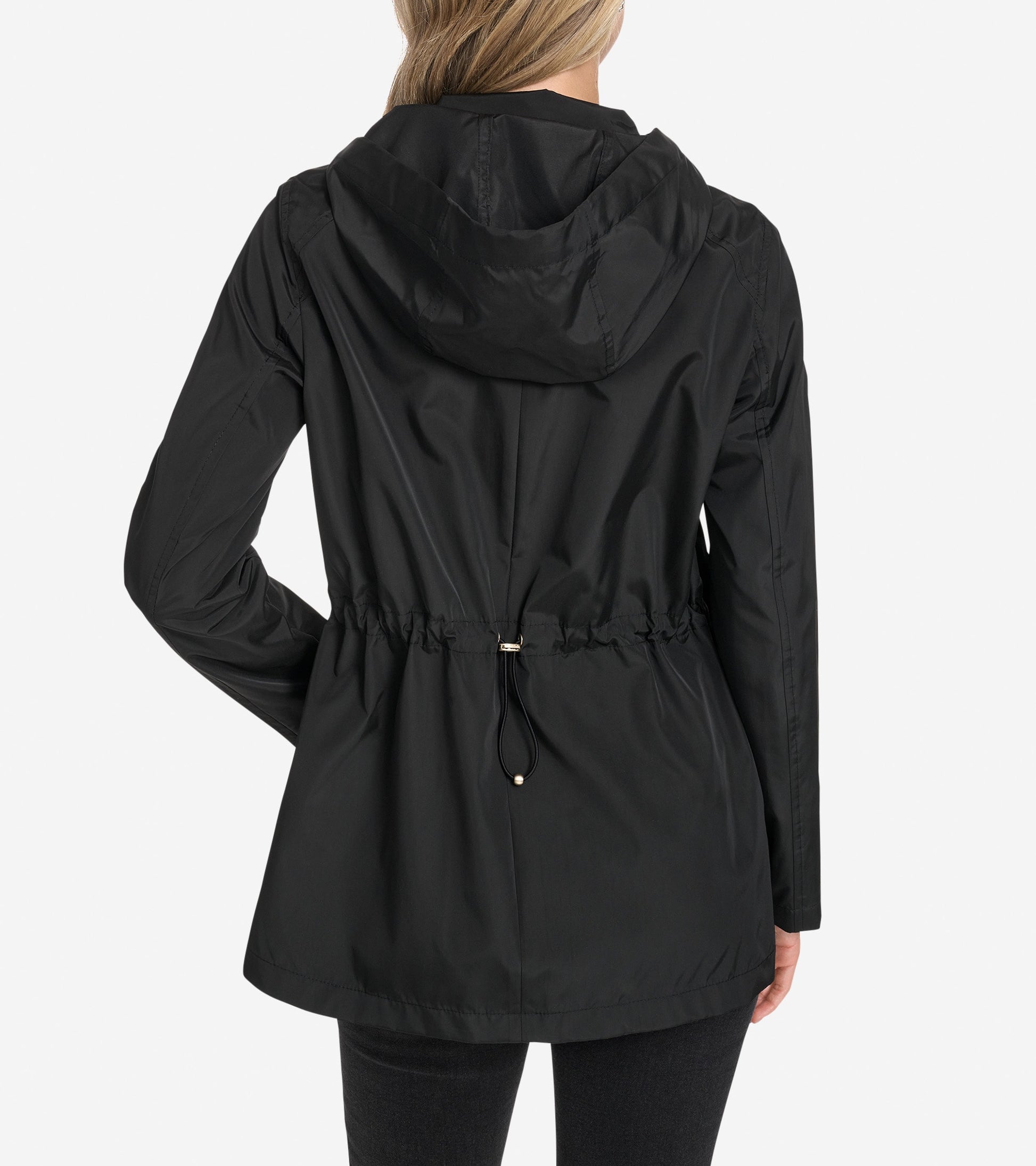 Women's Packable Short Parka-Black