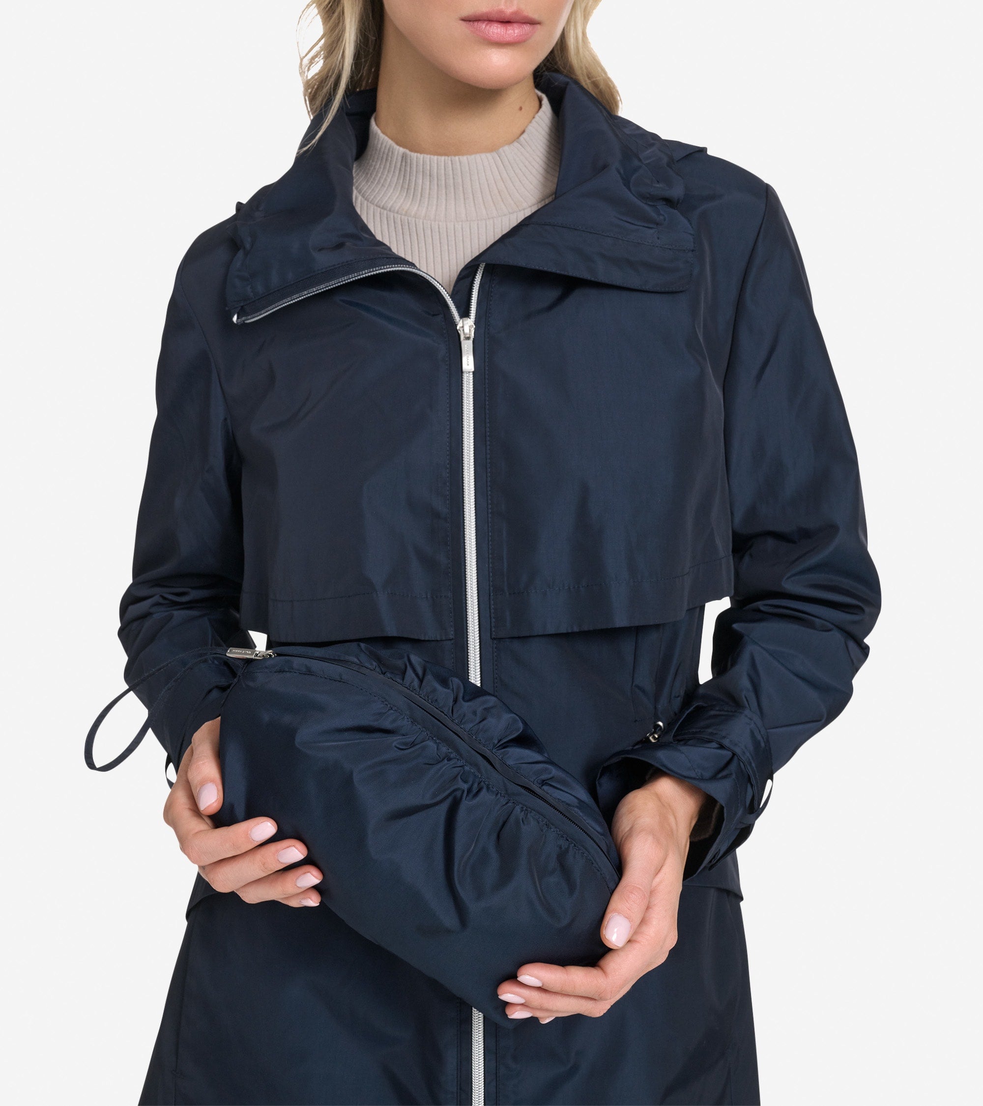 Women's Packable Trench Coat in Blue | Cole Haan
