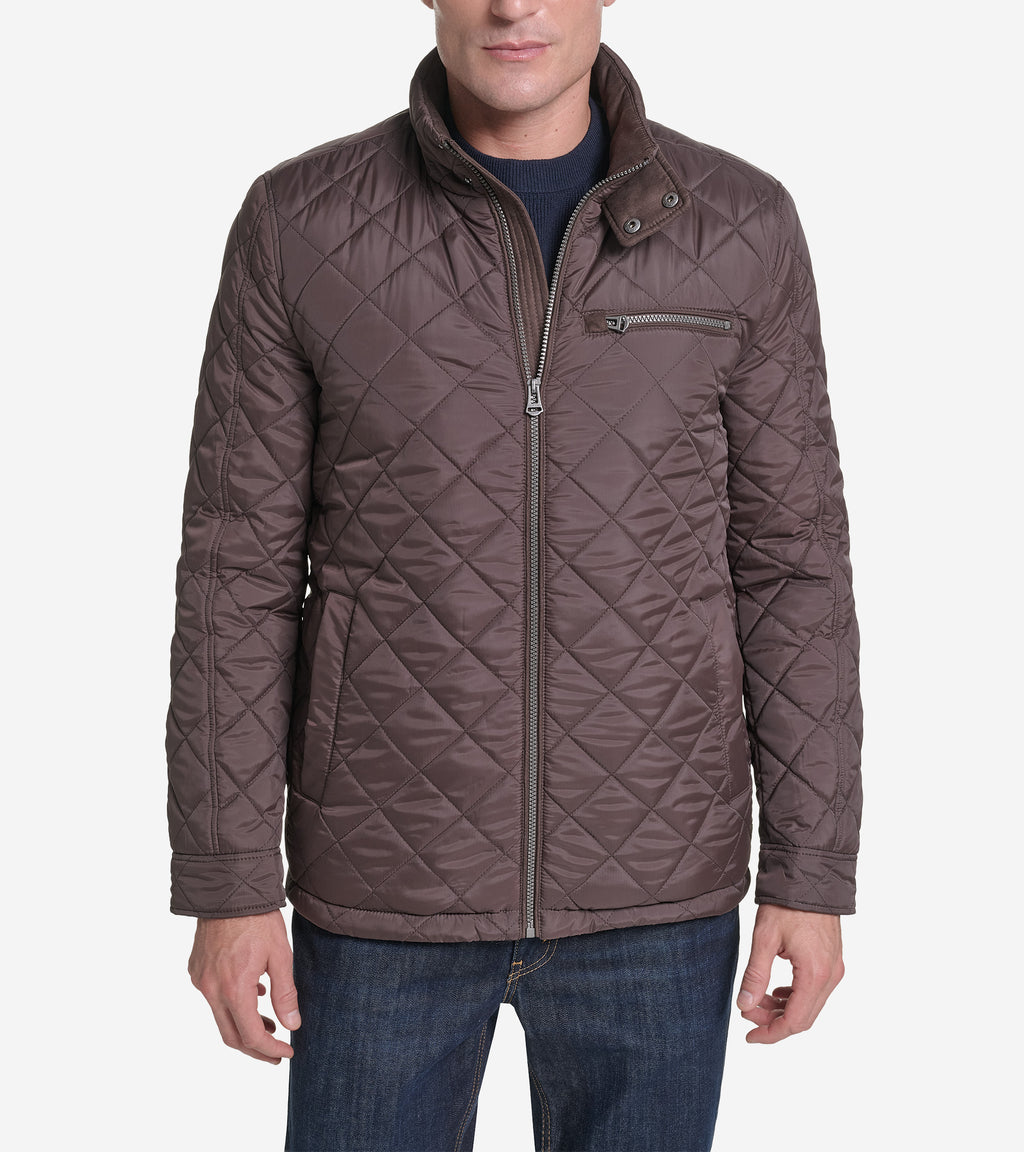 Men's Quilted Jacket with Faux Sherpa Liner-Wren
