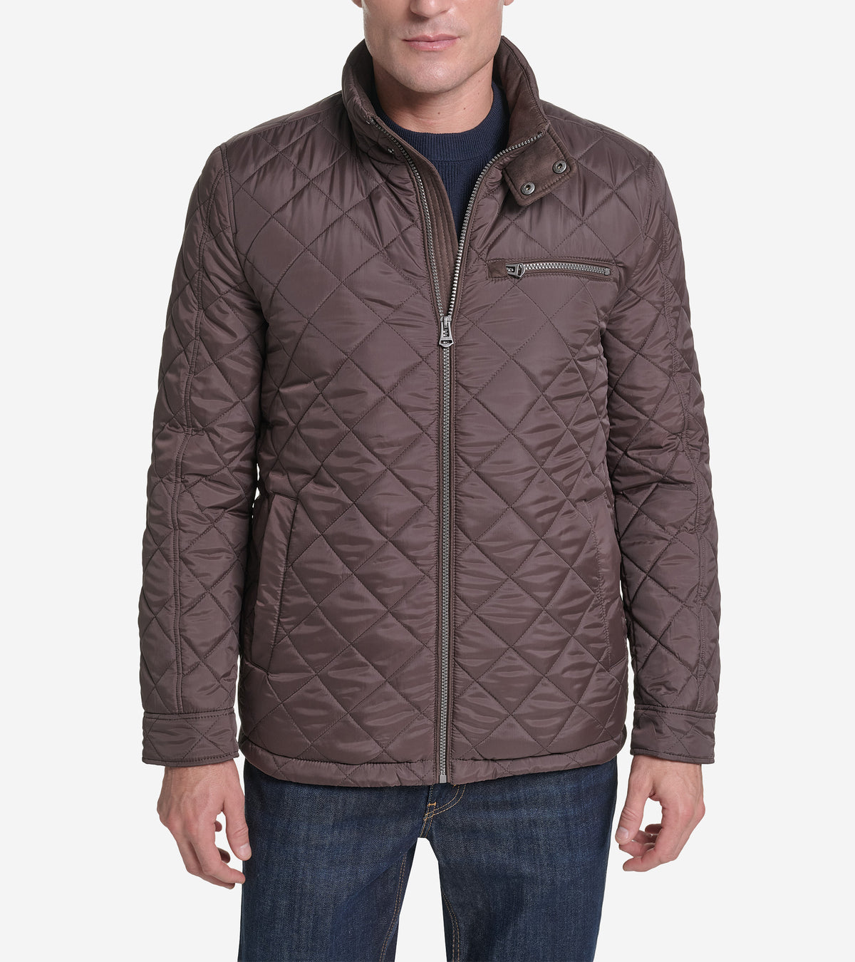 Men's Quilted Jacket with Faux Sherpa Liner-Wren