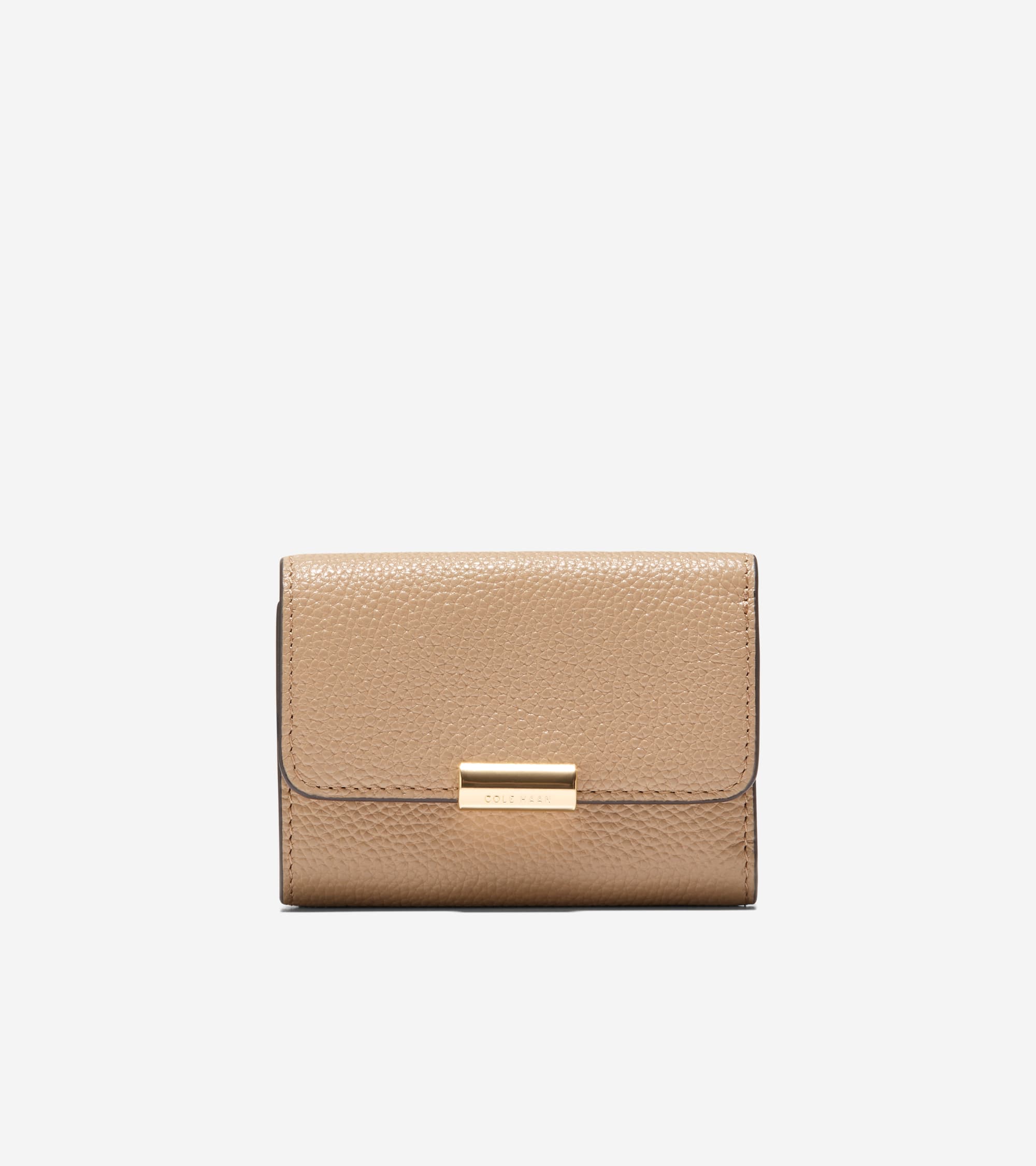 Women's Rachel Compact Wallet with Removable Card Case in Beige