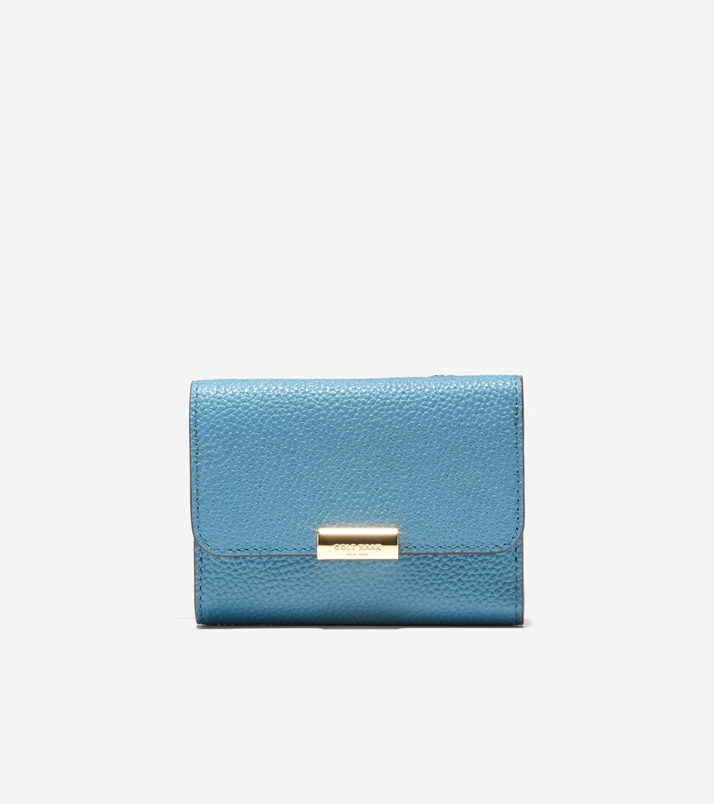 Women's Rachel Compact Wallet with Removable Card Case-Provincial Blue