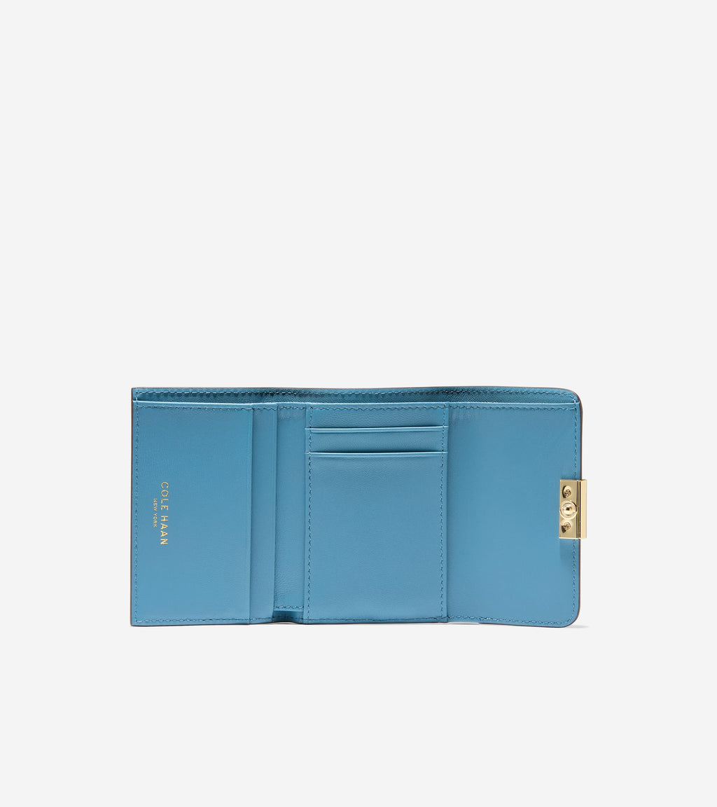 Women's Rachel Compact Wallet with Removable Card Case-Provincial Blue