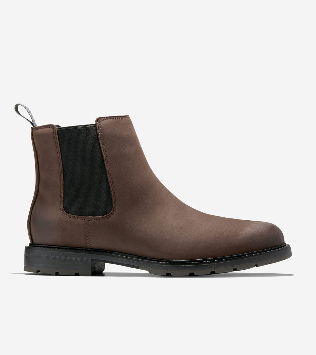 Men's Roundhill Grand Waterproof Chelsea Boots-Dark Chocolate-Black