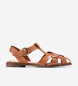 Women's Rosette Fisherman Sandals-British Tan