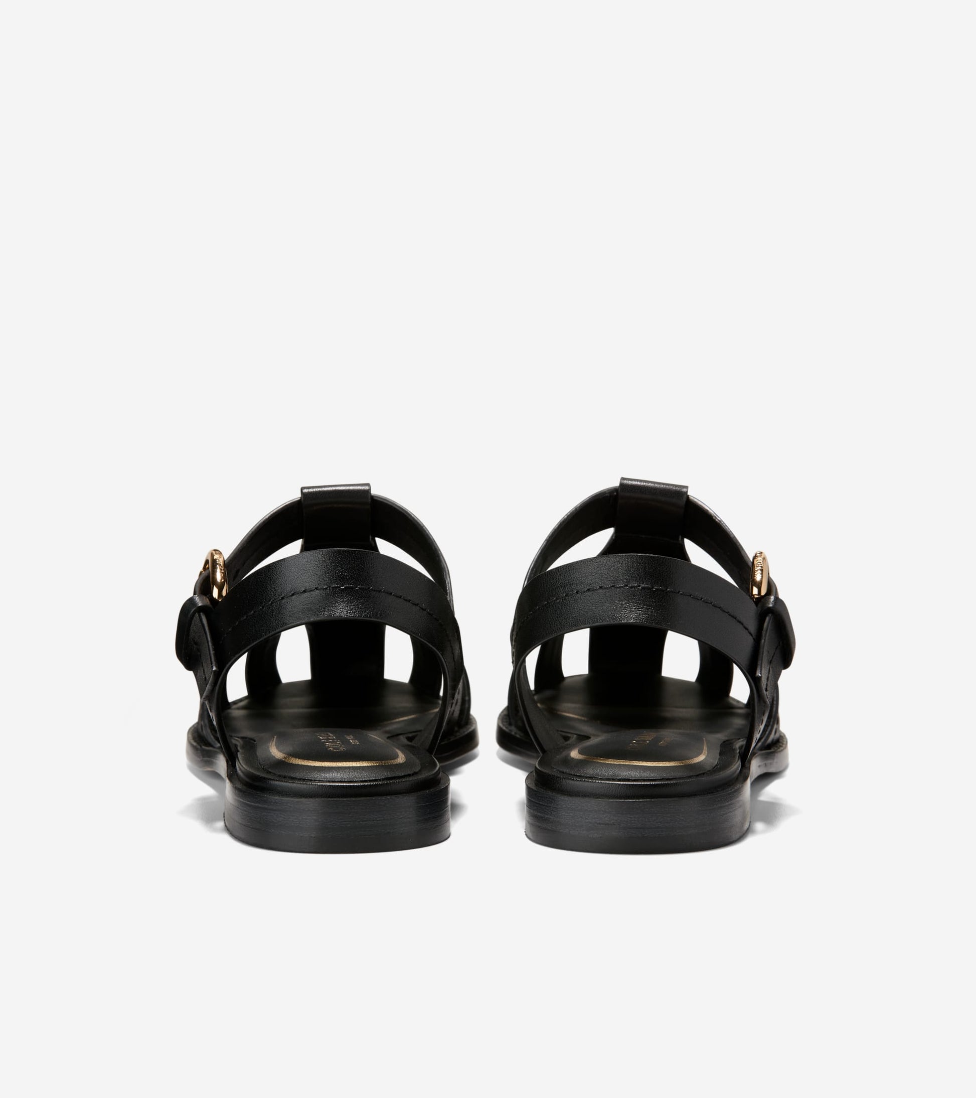 Women's Rosette Fisherman Sandals-Black