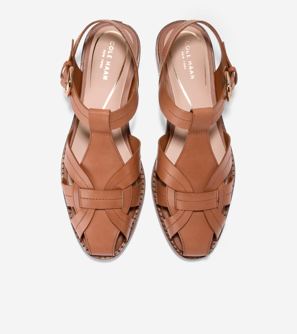 Women's Rosette Fisherman Sandals-British Tan
