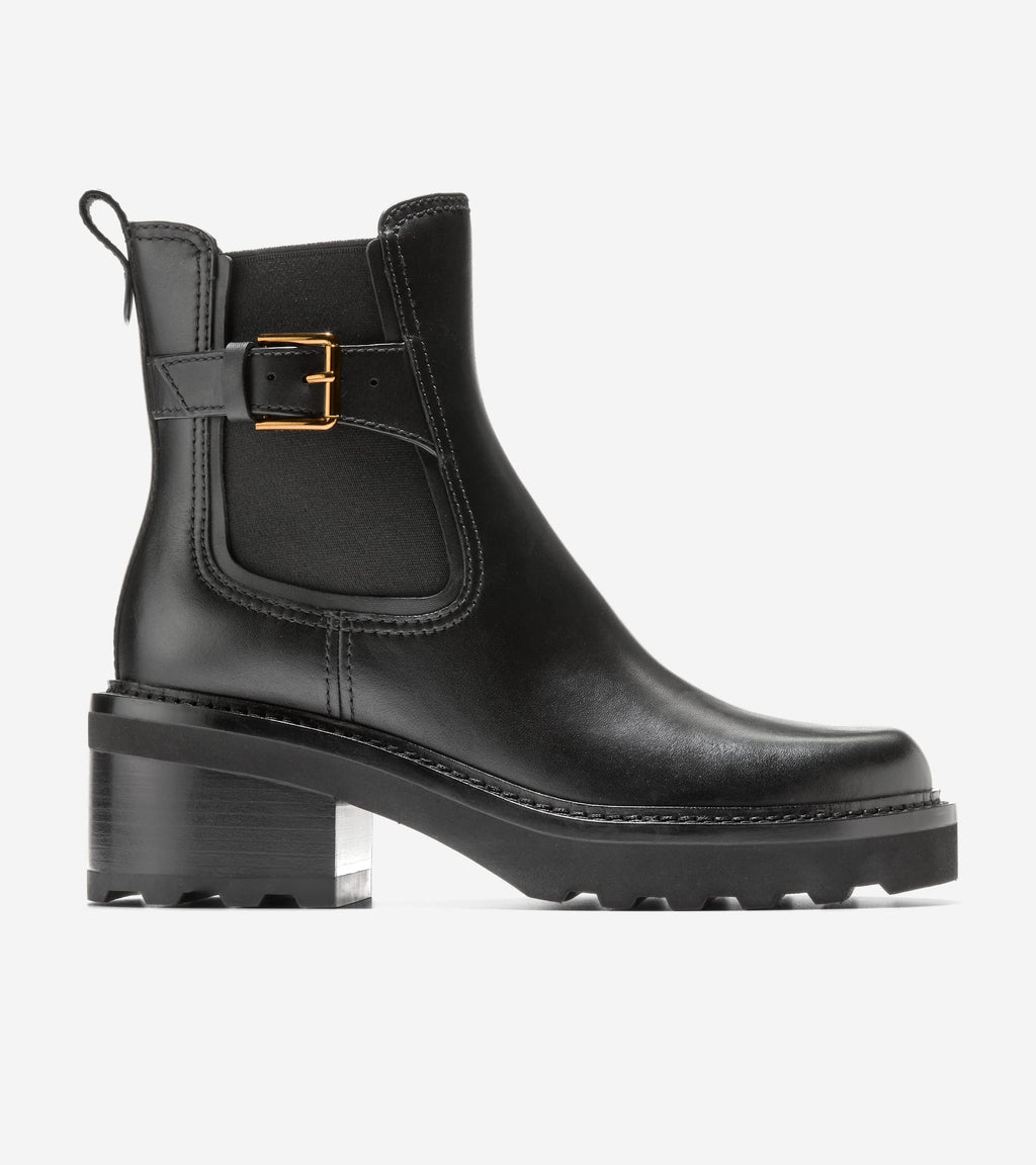 Women's Shibley Waterproof Lug Buckle Booties-Black