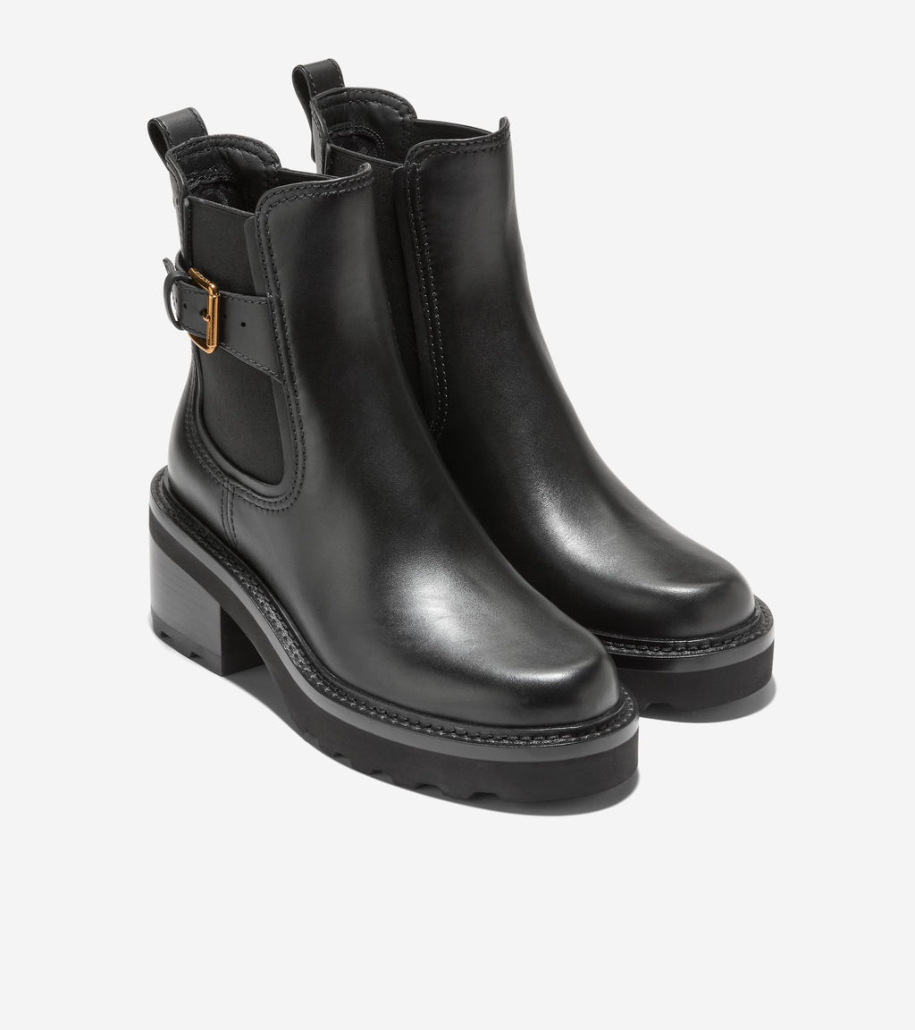 Women's Shibley Waterproof Lug Buckle Booties-Black