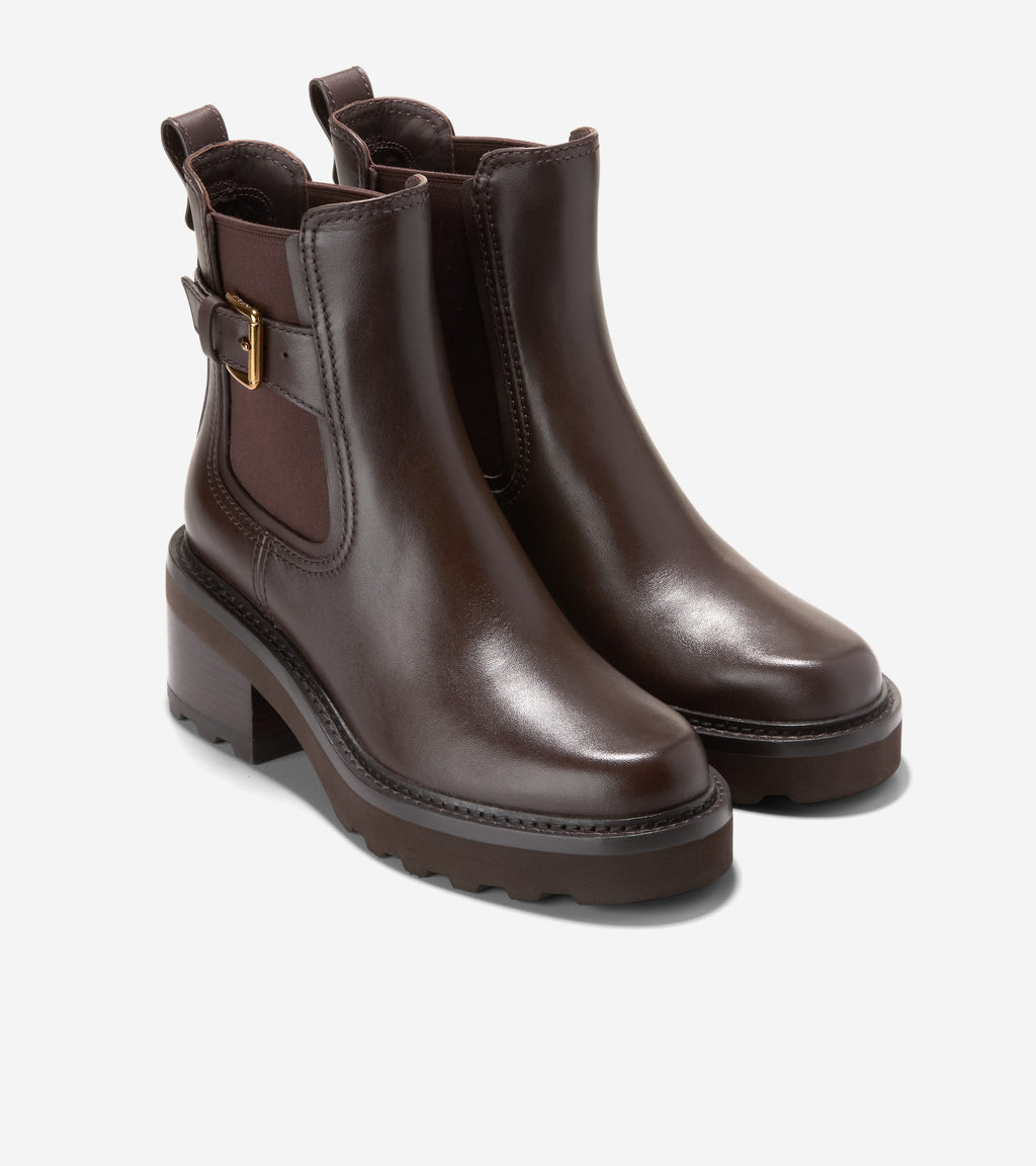 Women's Shibley Waterproof Lug Buckle Booties-Madeira Brown
