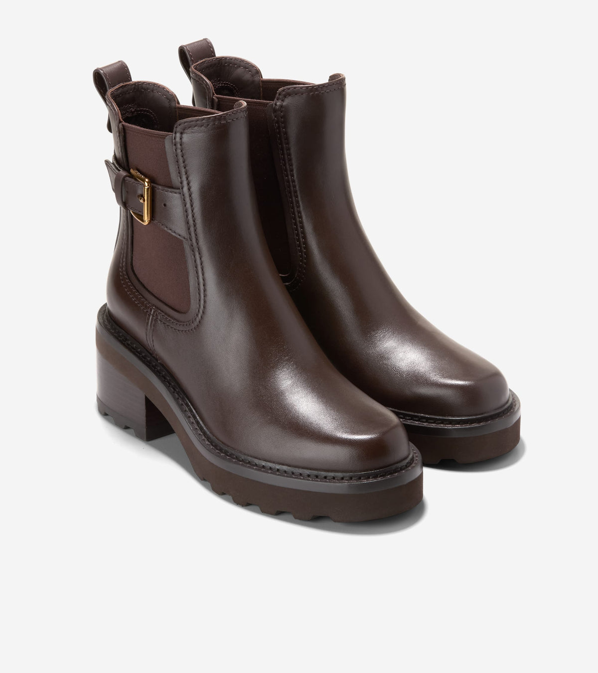 Women's Shibley Waterproof Lug Buckle Booties-Madeira Brown