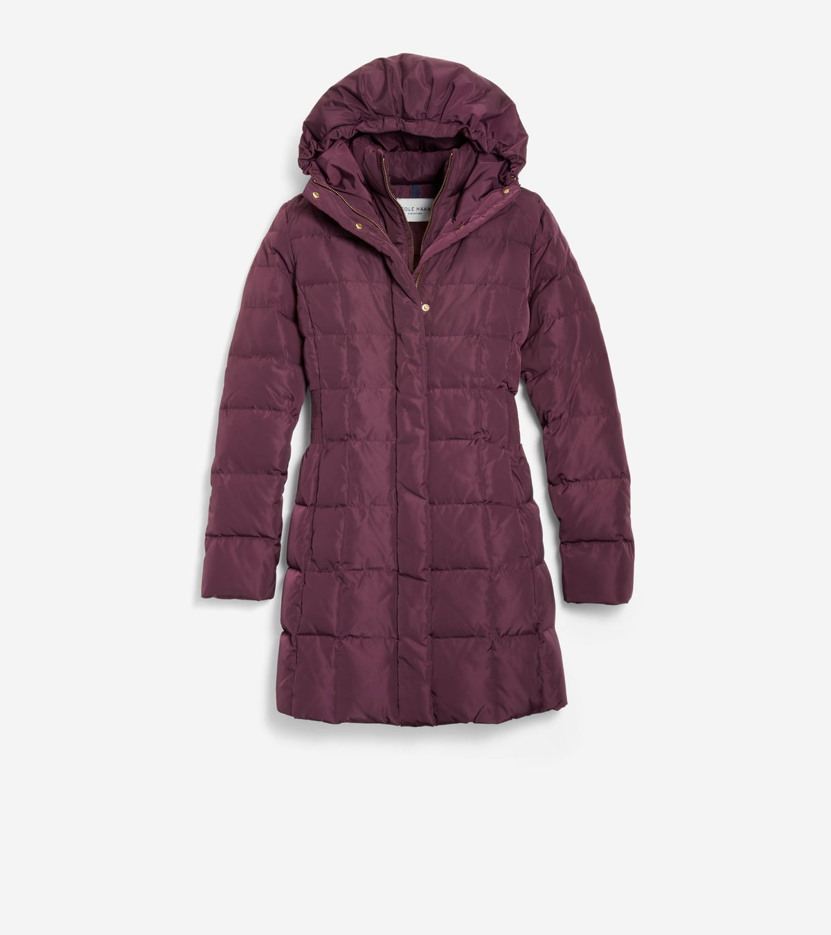 Women's 32" Signature Hooded Taffeta Down Coat-Merlot