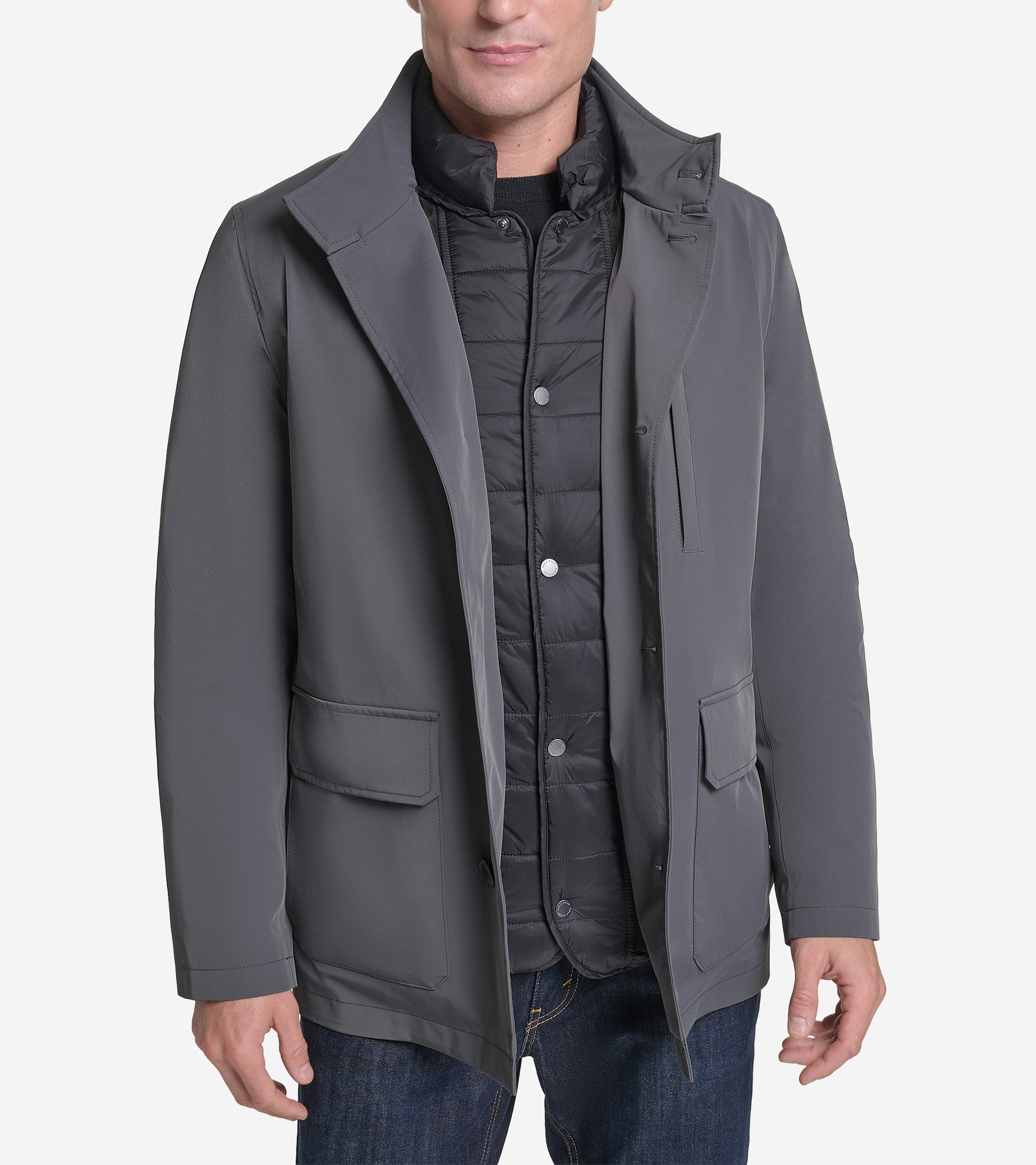 Men's Sleek Rain 3-In-1 Jacket-Grey