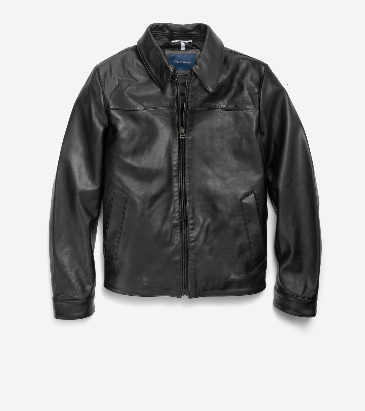 Men's Smooth Lamb Shirt Jacket-Black