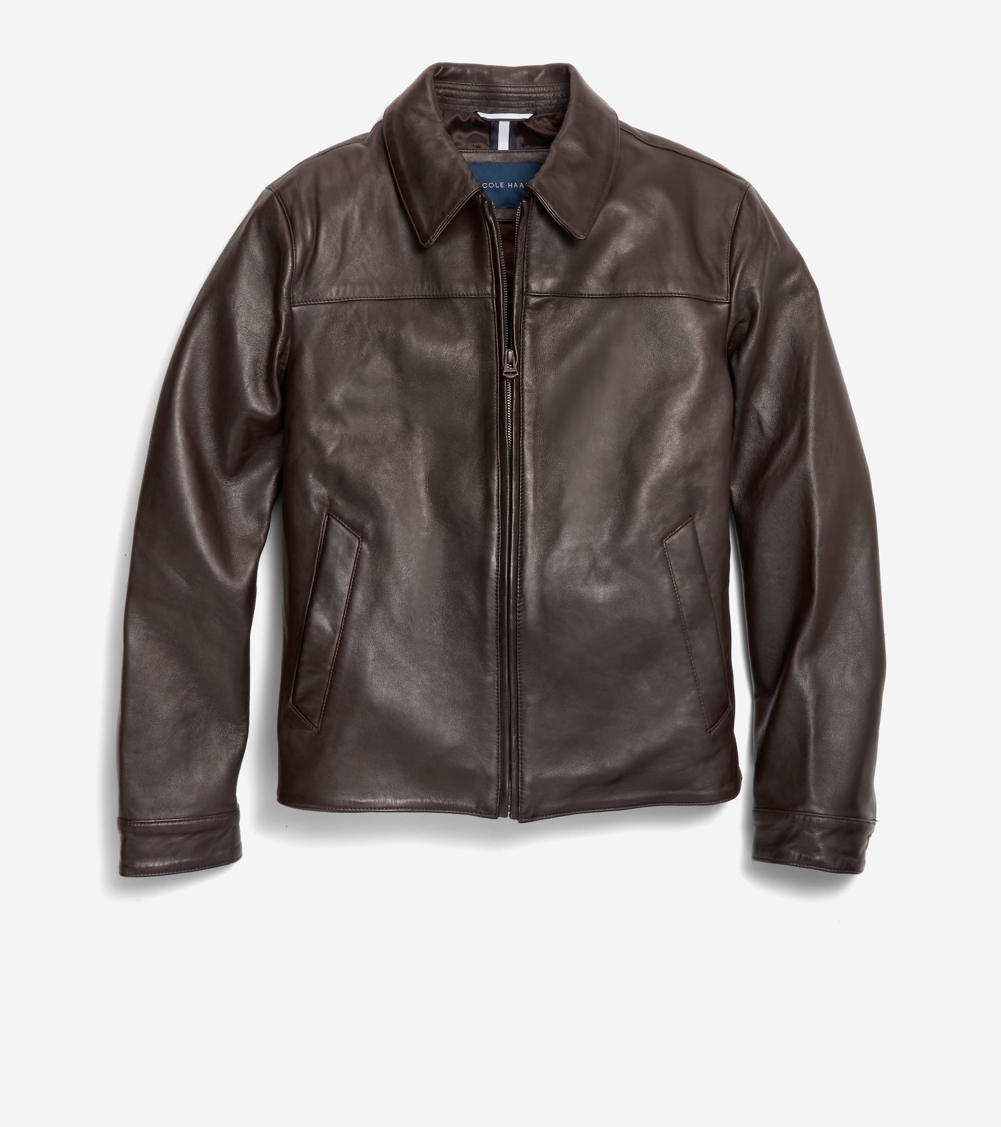 Men's Smooth Lamb Shirt Jacket in Brown | Cole Haan