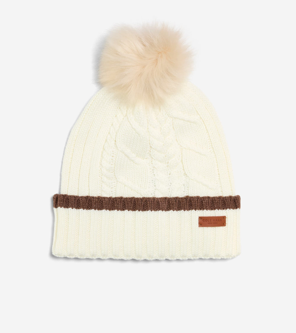Women's Solid Beanie with Trim-Pristine