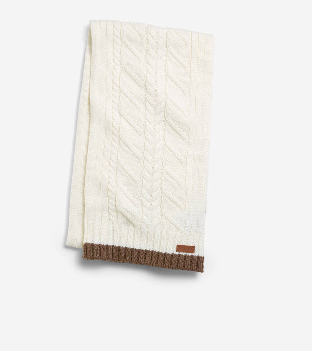Women's Solid Scarf with Trim-Pristine