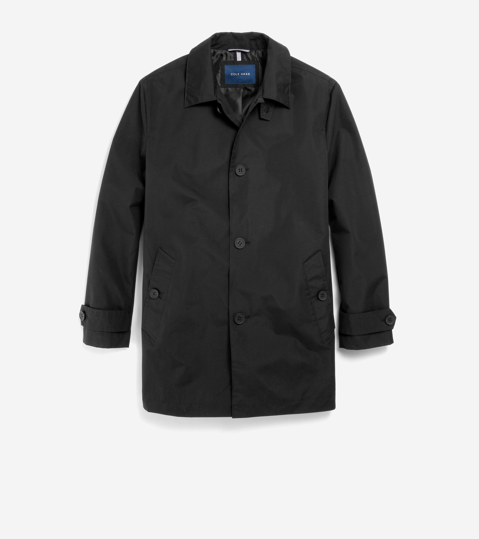 Men's Stand Collar Rain Jacket-Black