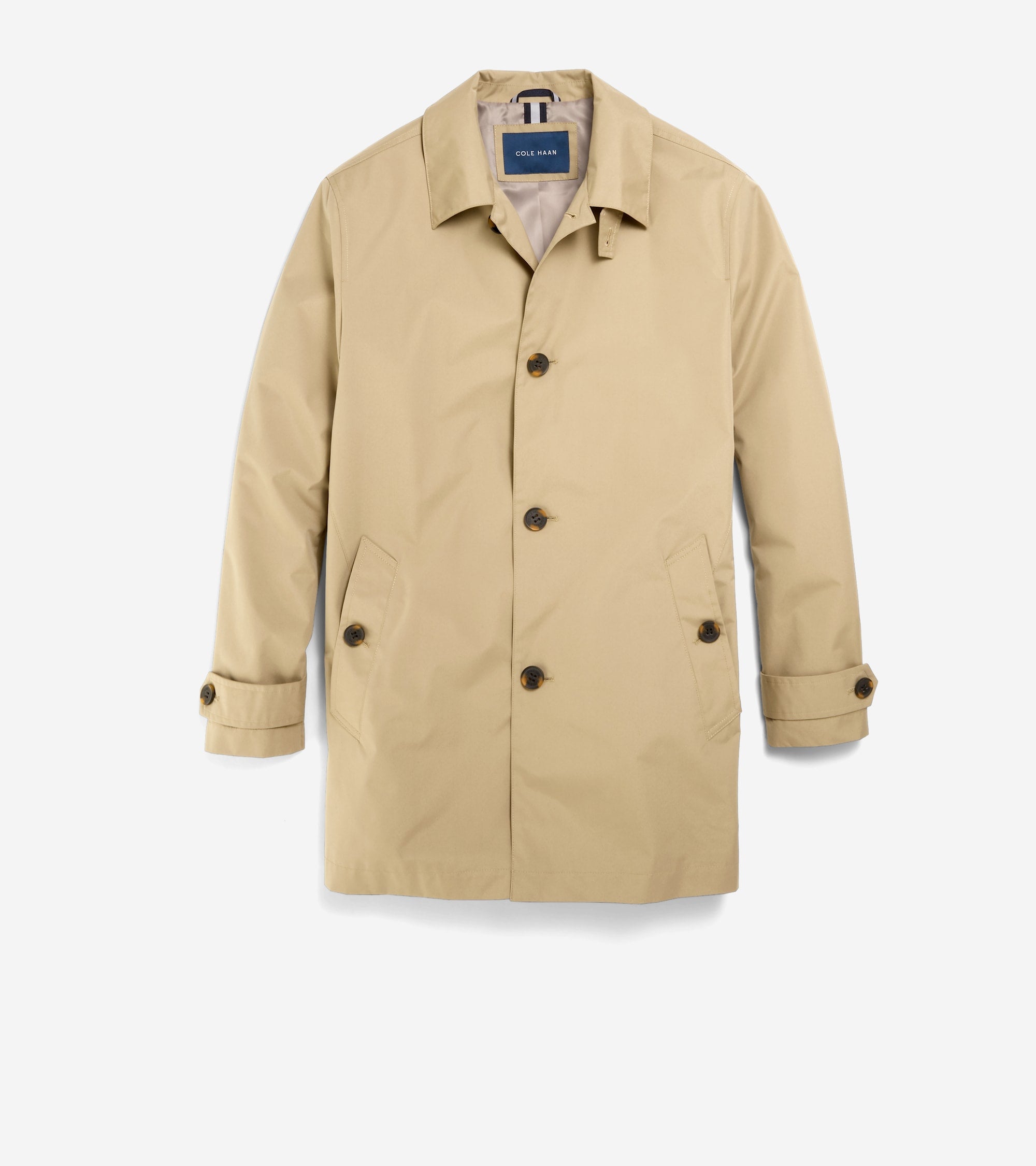 Men's Stand Collar Rain Jacket in Beige | Cole Haan