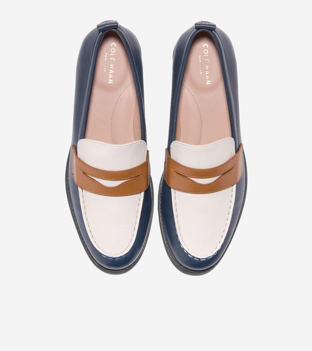 Women's Stassi Penny Loafers-Navy-Ivy-Pecan