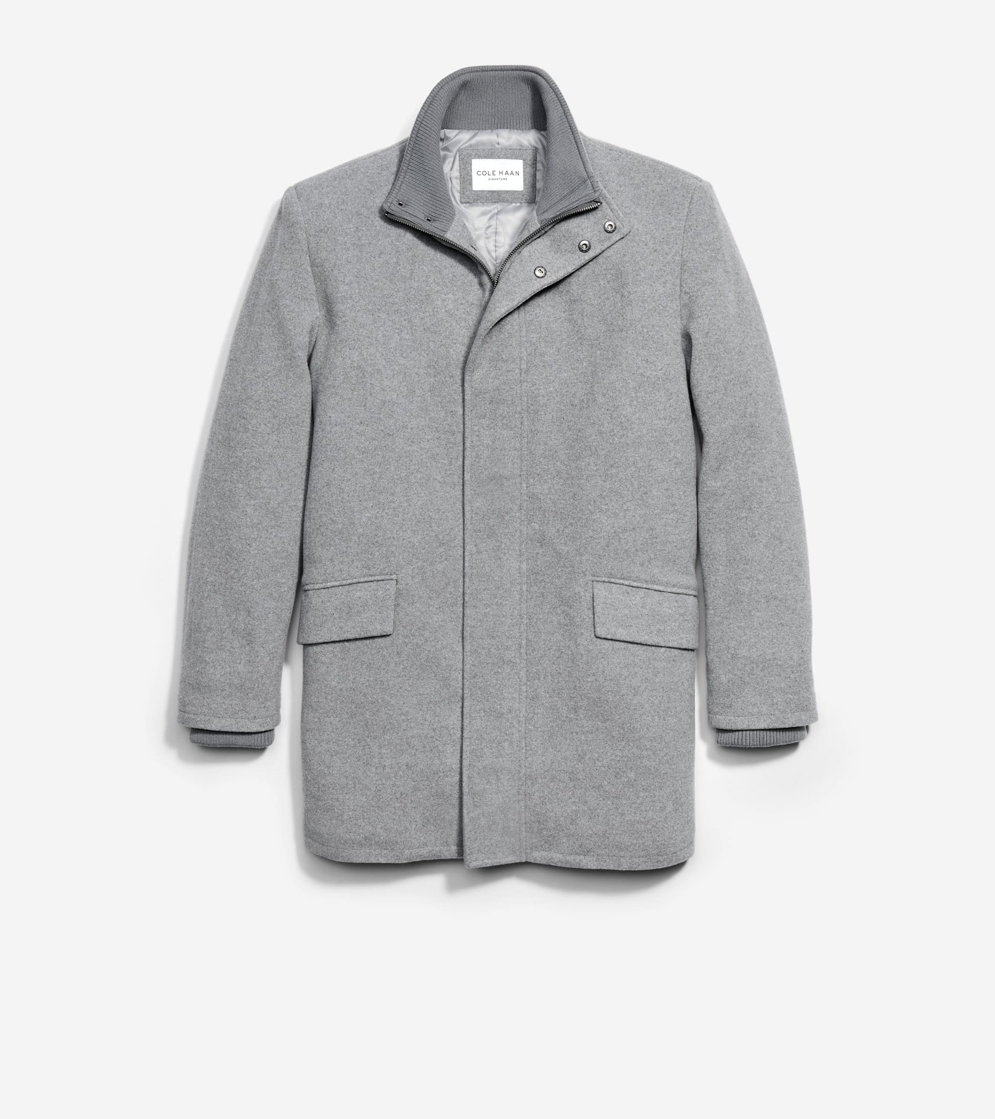 Men's Stand Collar Car Coat-Light Grey