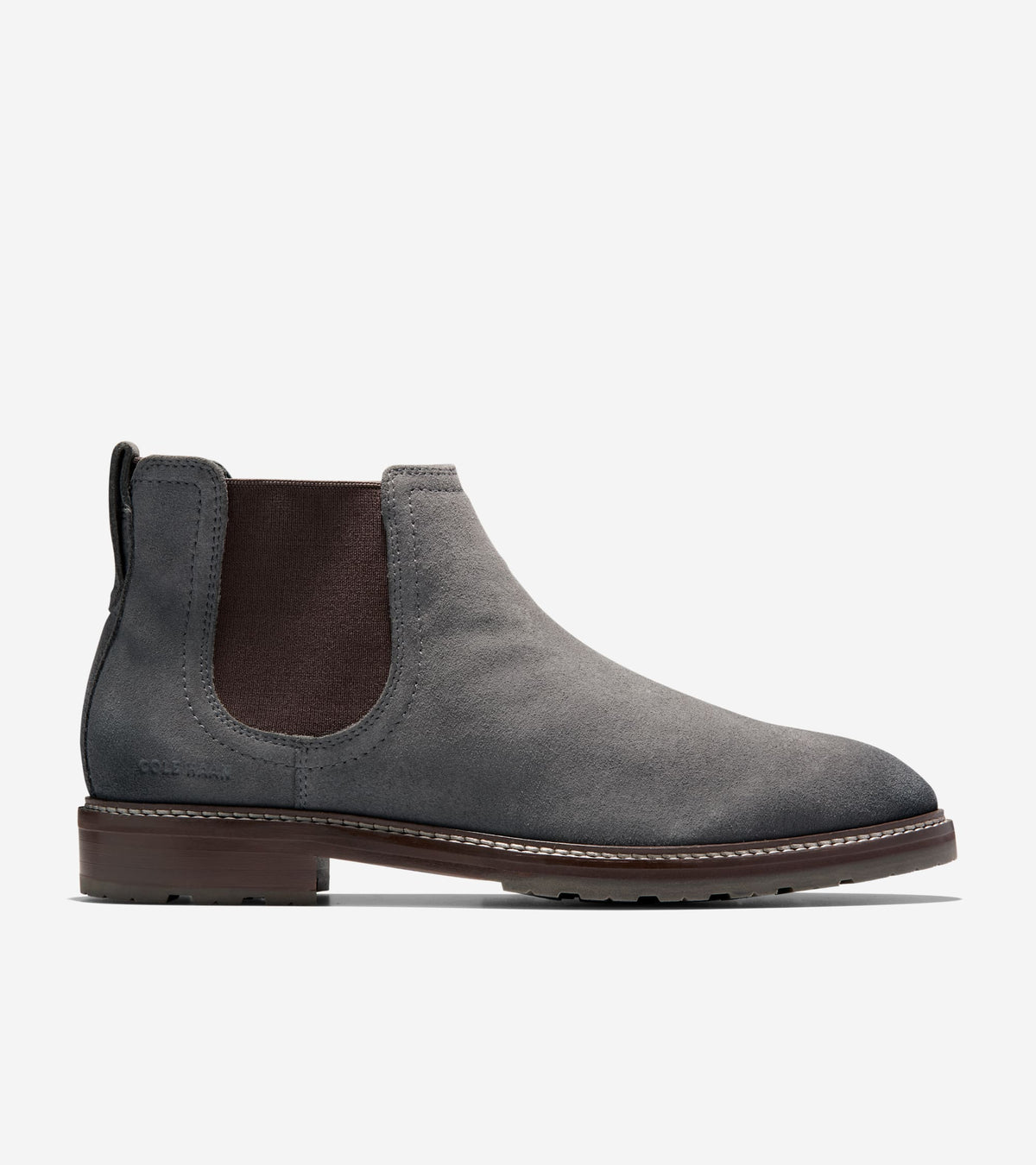Men's Stockbridge Chelsea Waterproof Boots-Gray Pinstripe-Dark Chocolate