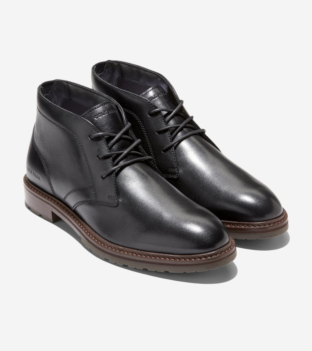 Men's Stockbridge Chukka Waterproof Boots-Black-Dark Natural