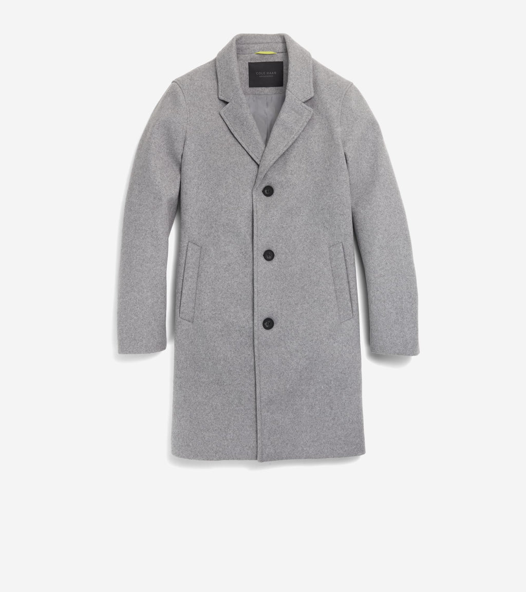 Men's Stretch Wool Top Coat-Light Grey