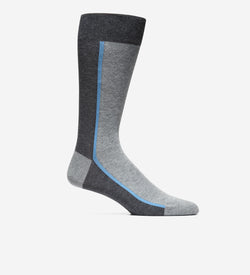 Men's Stripe Colorblock Dress Crew Socks-Medium Grey Heather