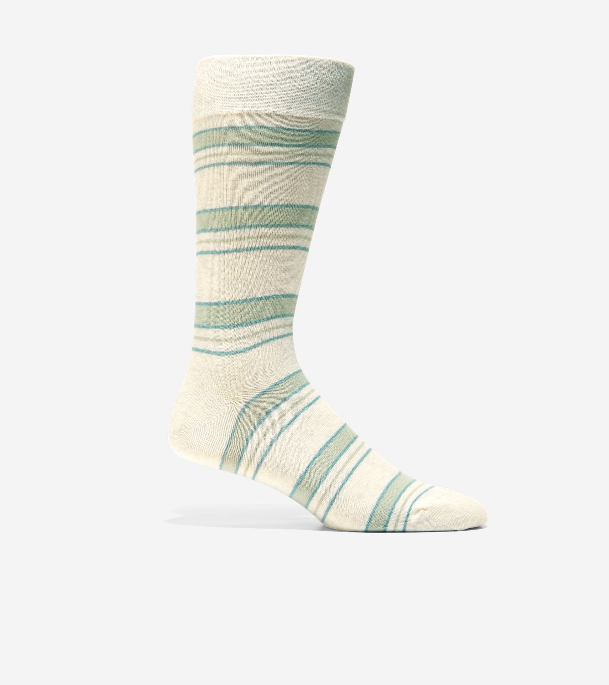 Cole Haan Men's Stripe Dress Crew Socks - Beige