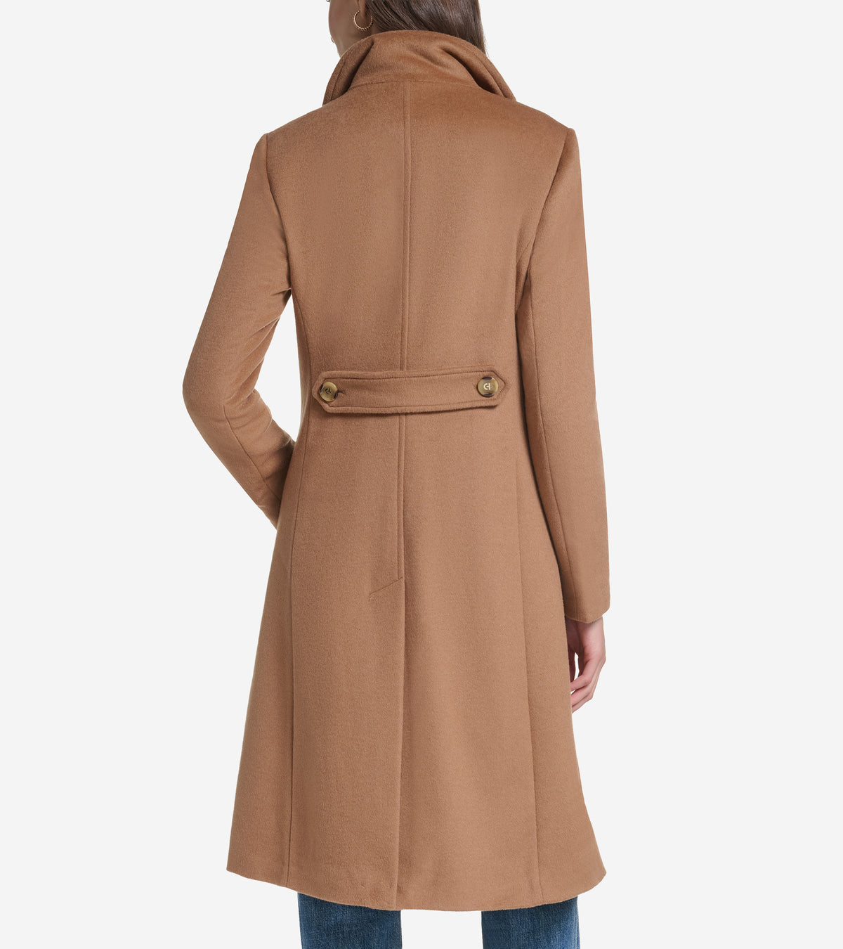 Women's Stand Collar Wool Coat-Camel