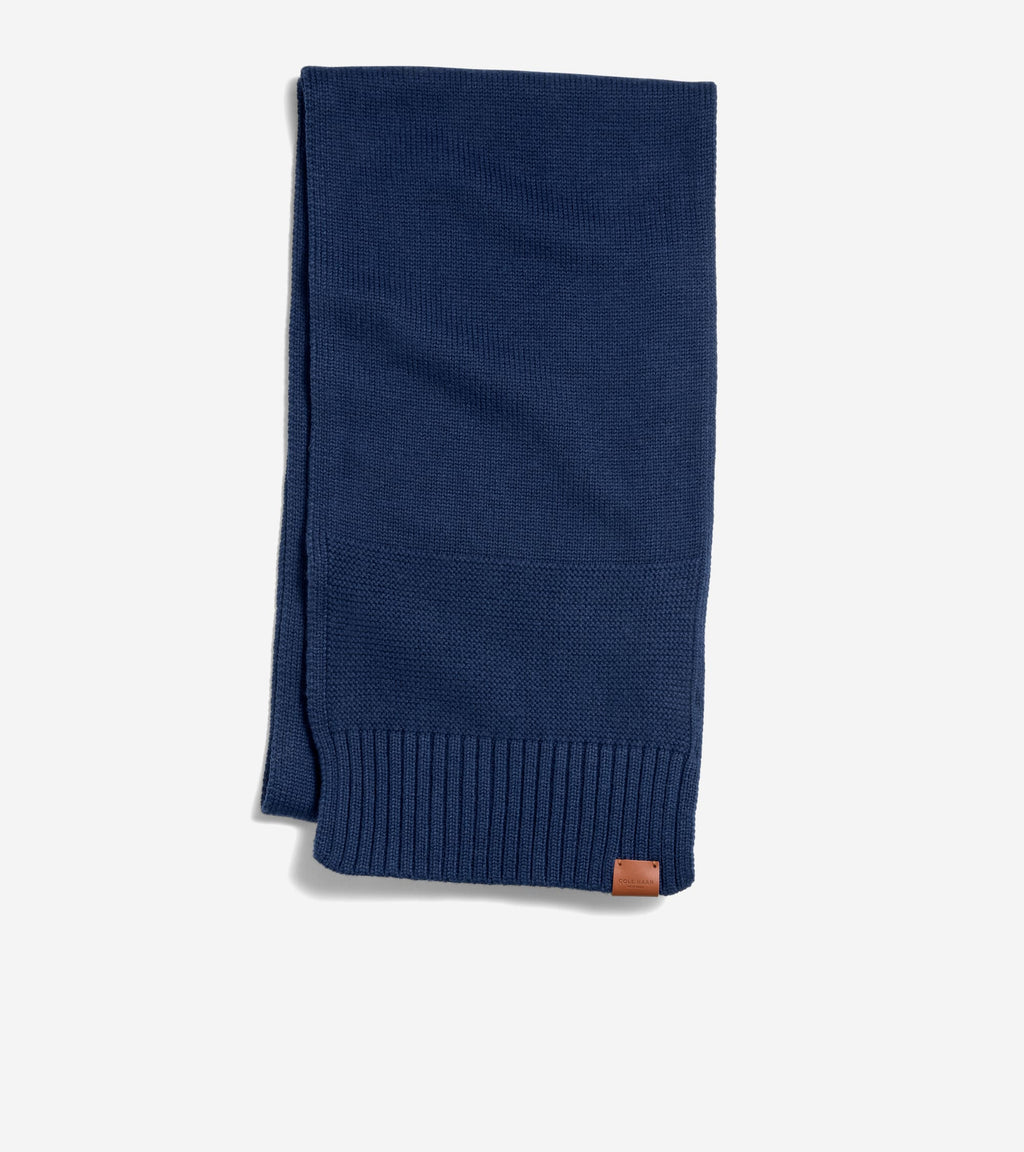 Men's Textured Midweight Scarf-Navy Blazer