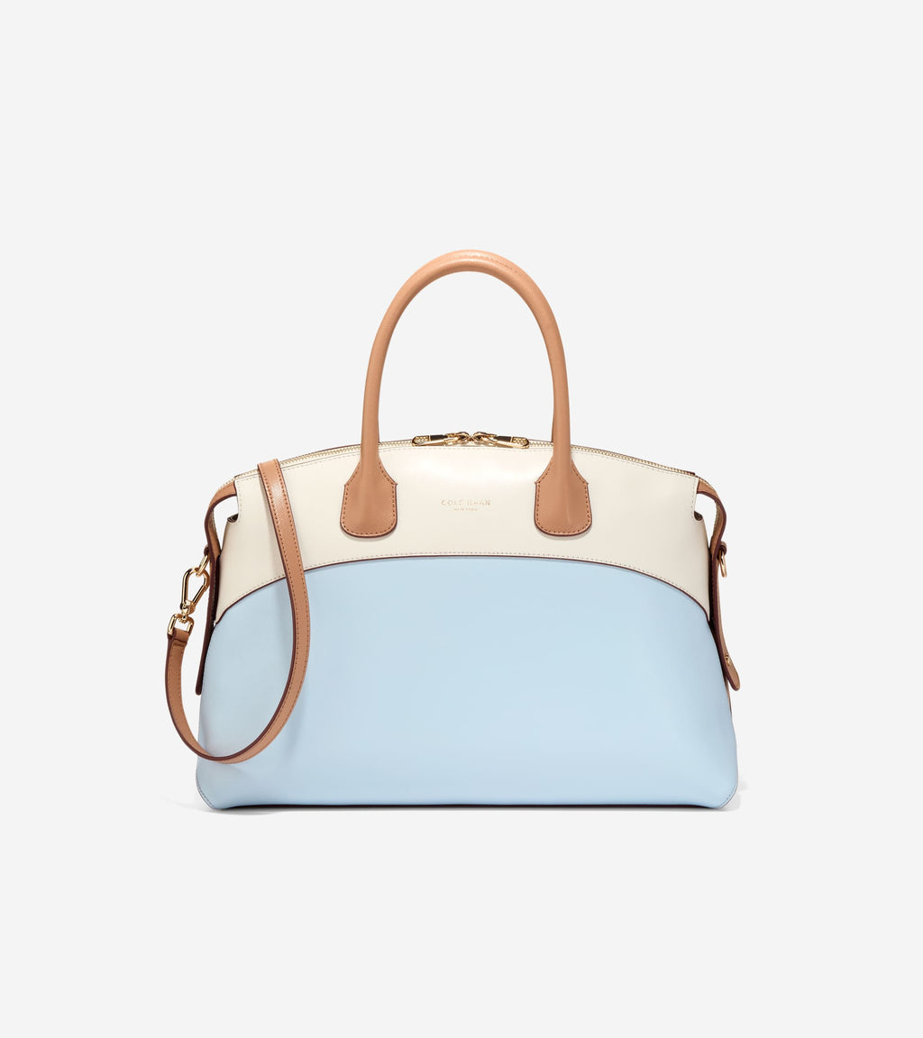 Women's Lady Satchel-Biscuit-Ballad Blue-Egret