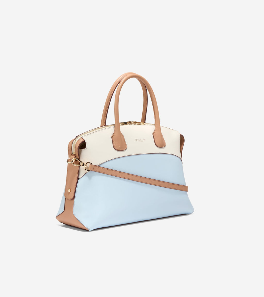 Women's Lady Satchel-Biscuit-Ballad Blue-Egret