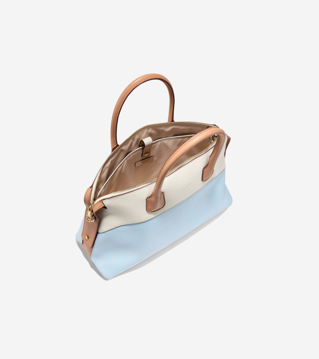 Women's Lady Satchel-Biscuit-Ballad Blue-Egret
