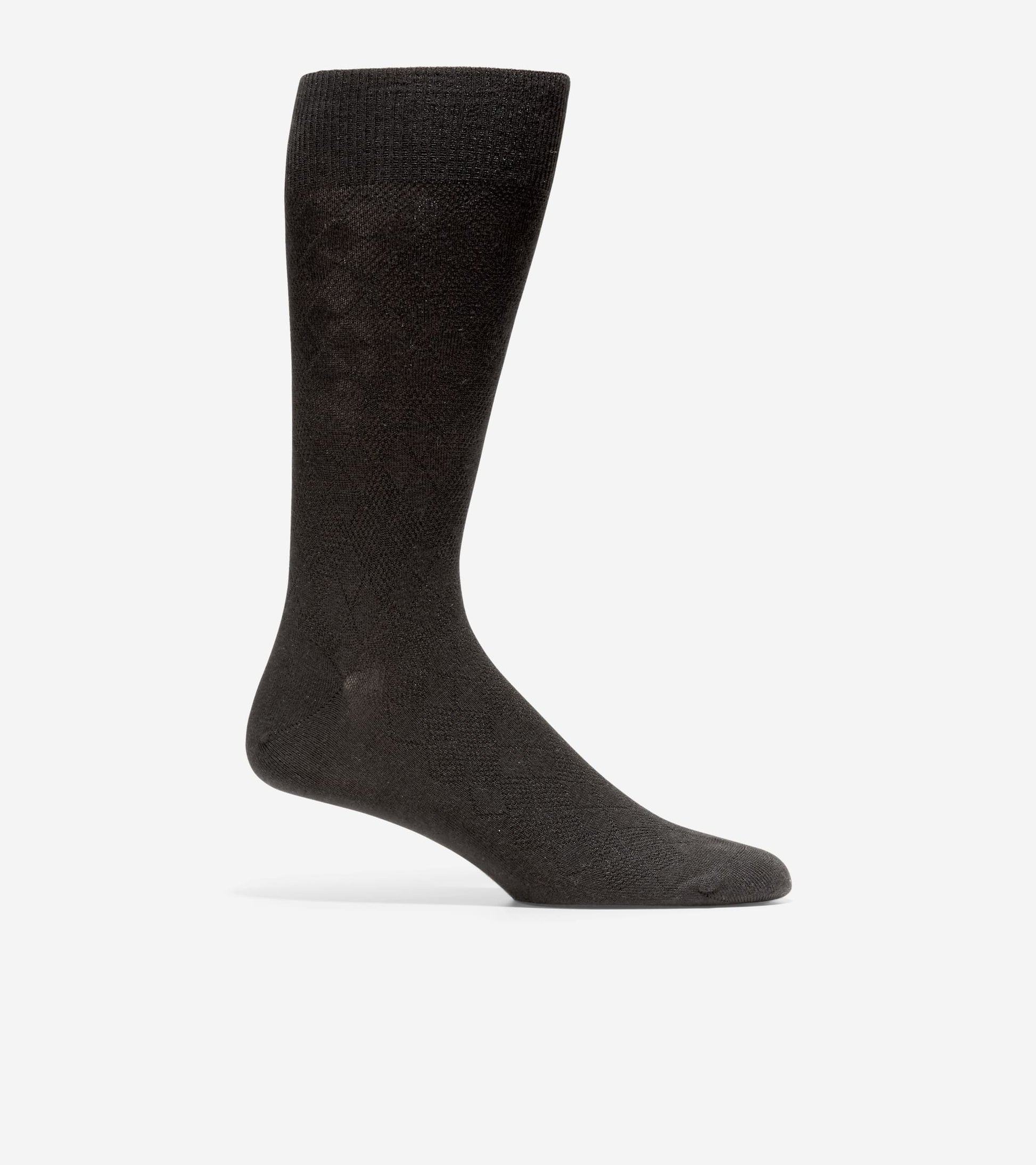 Men's Tonal Argyle Crew Socks-Black