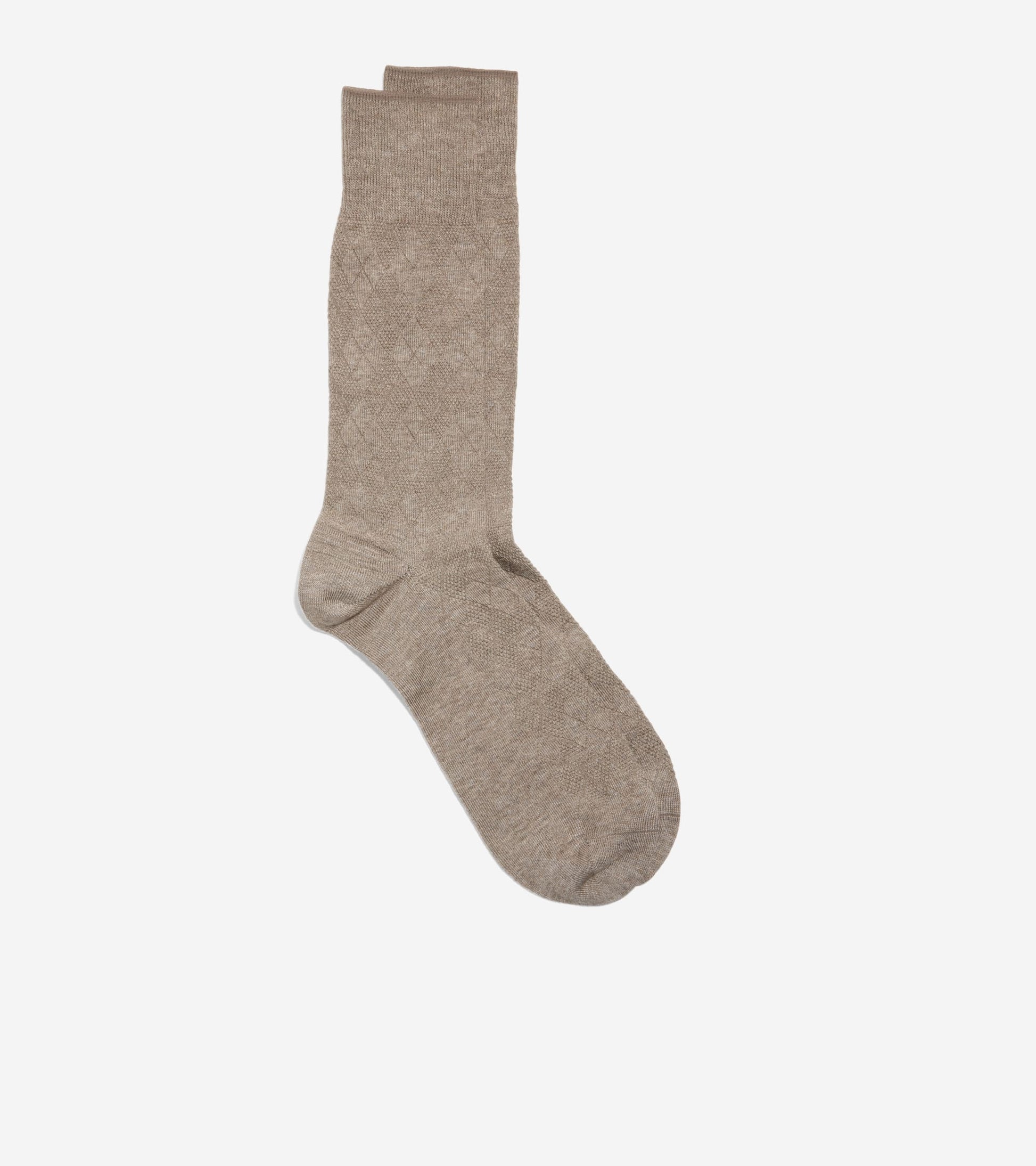 Men's Tonal Argyle Crew Socks-Brown Heather