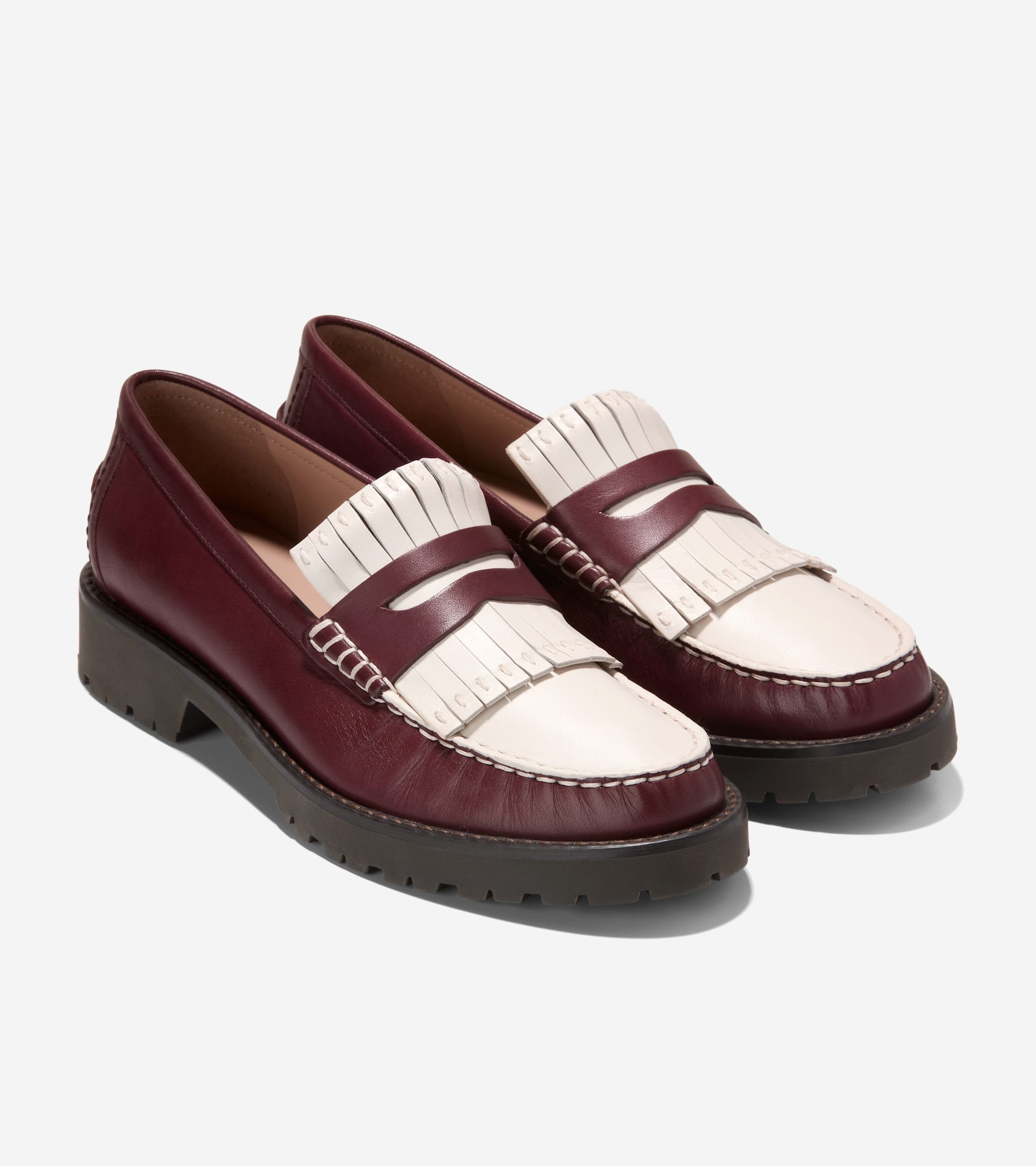 Women's Treena Lug Kiltie Loafers in Red | Cole Haan