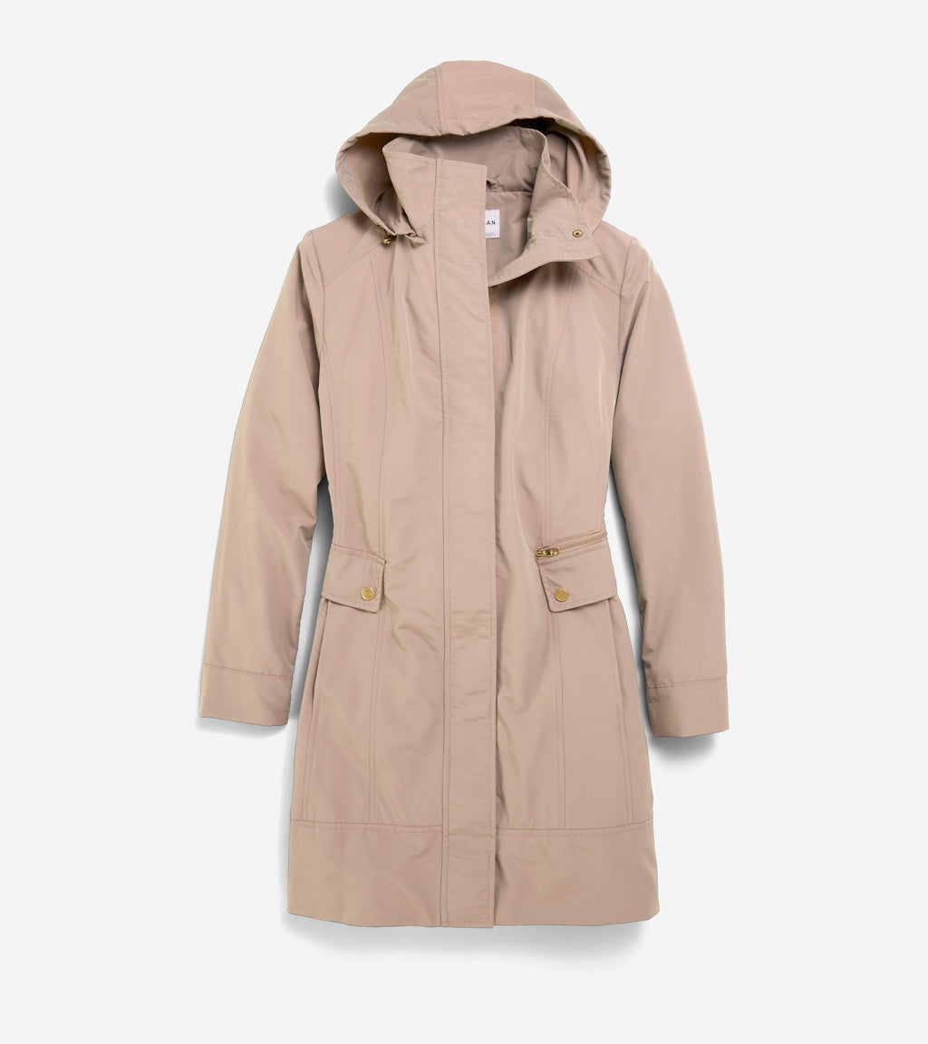 Women's Signature Packable Hooded Rain Jacket-Champagne