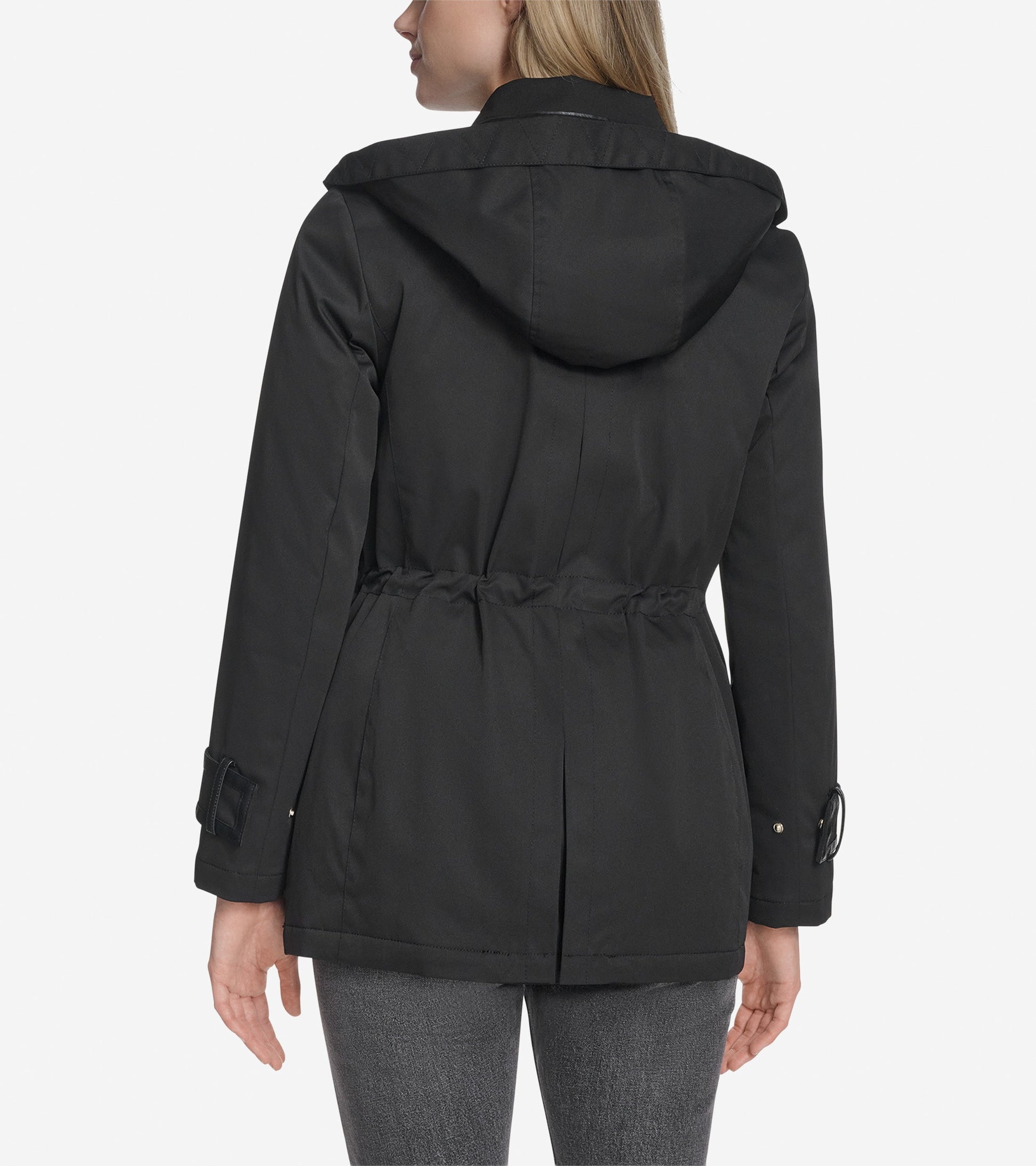 Women's Insulated Twill Rain Parka-Black