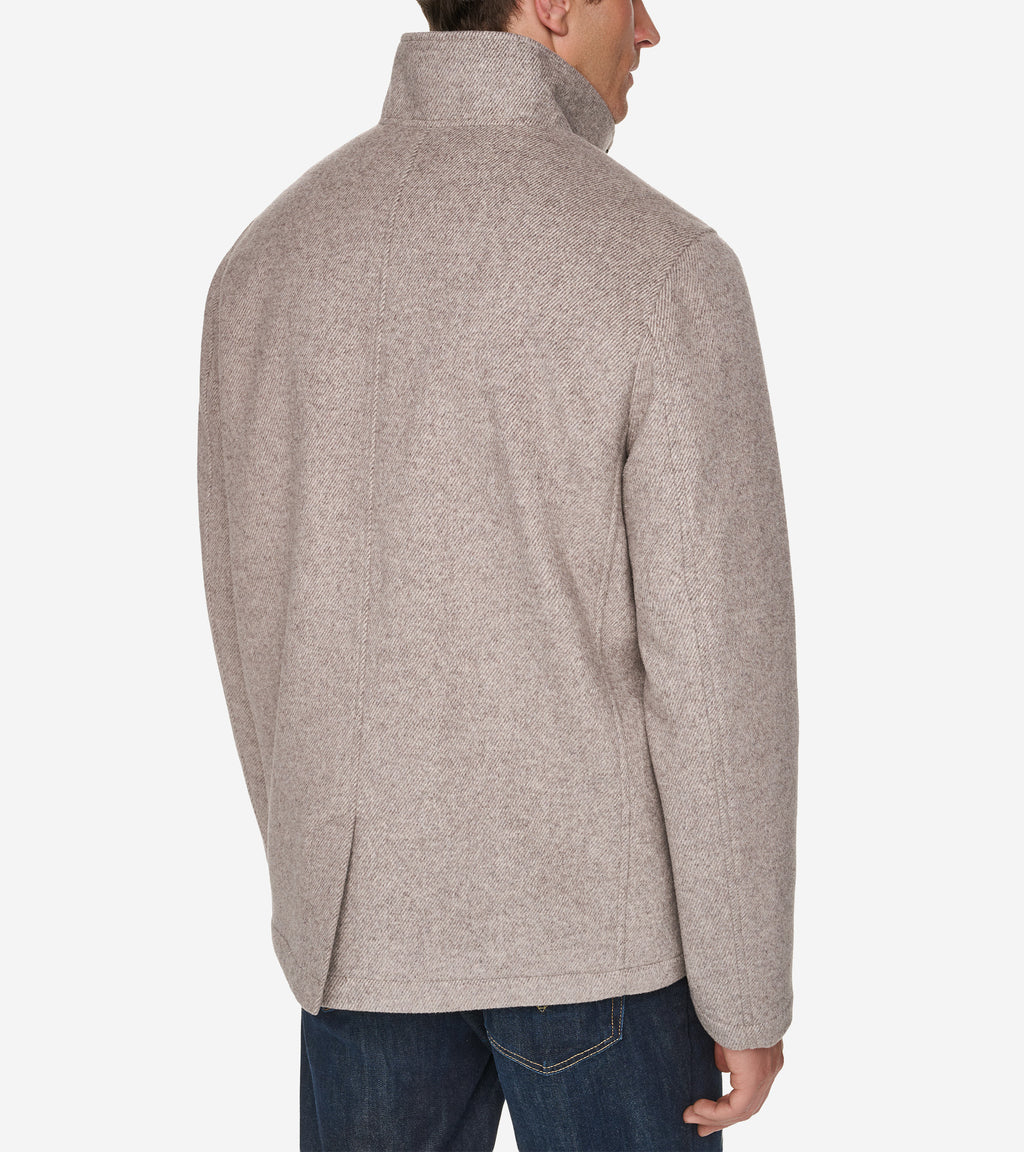 Men's Twill Wool Barn Jacket-Gray