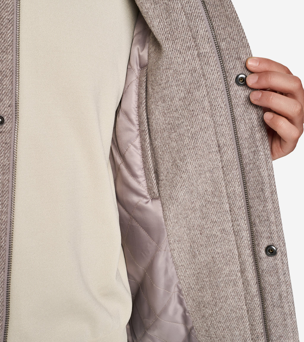 Men's Twill Wool Barn Jacket-Gray