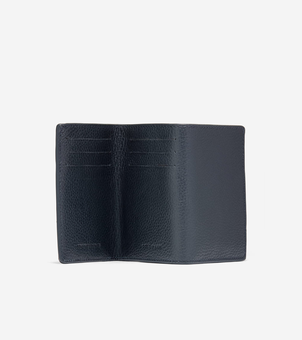 Men's Two Tone Z-Fold Wallet-Navy-Tan