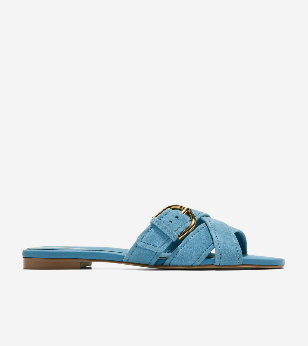Women's Velma Buckle Slide Sandals-Provincial Blue