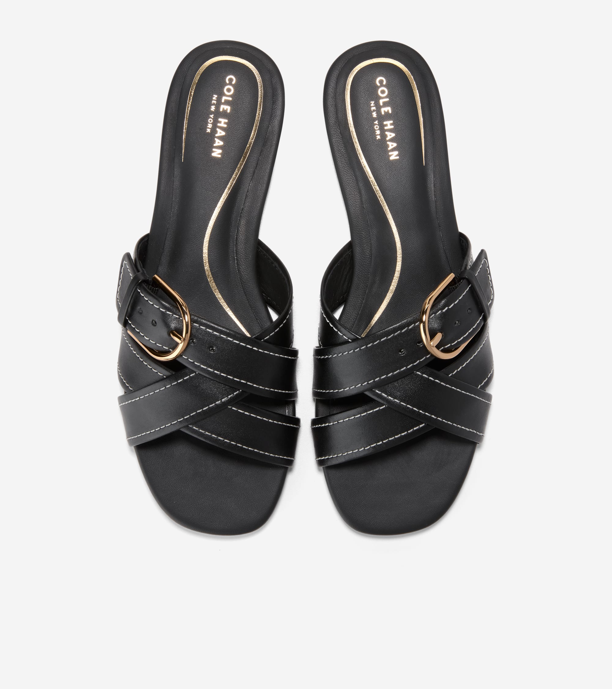 Women's Velma Buckle Slide Sandals in Black | Cole Haan