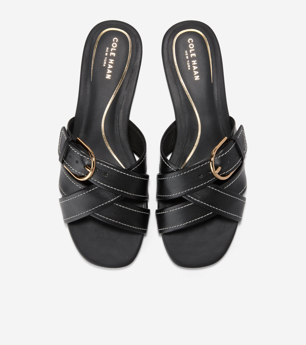 Women's Velma Buckle Slide Sandals-Black
