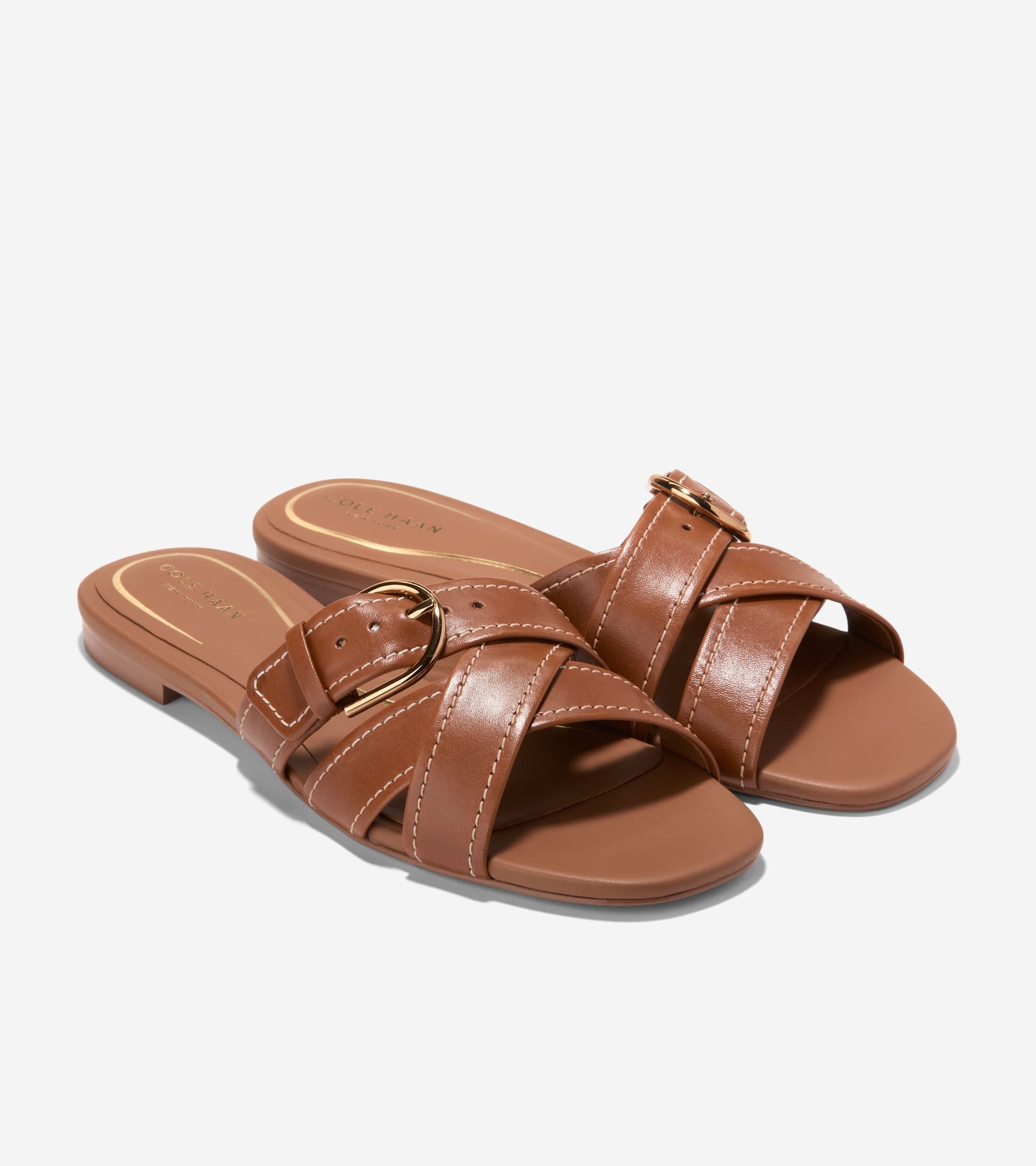 Women's Velma Buckle Slide Sandals-British Tan