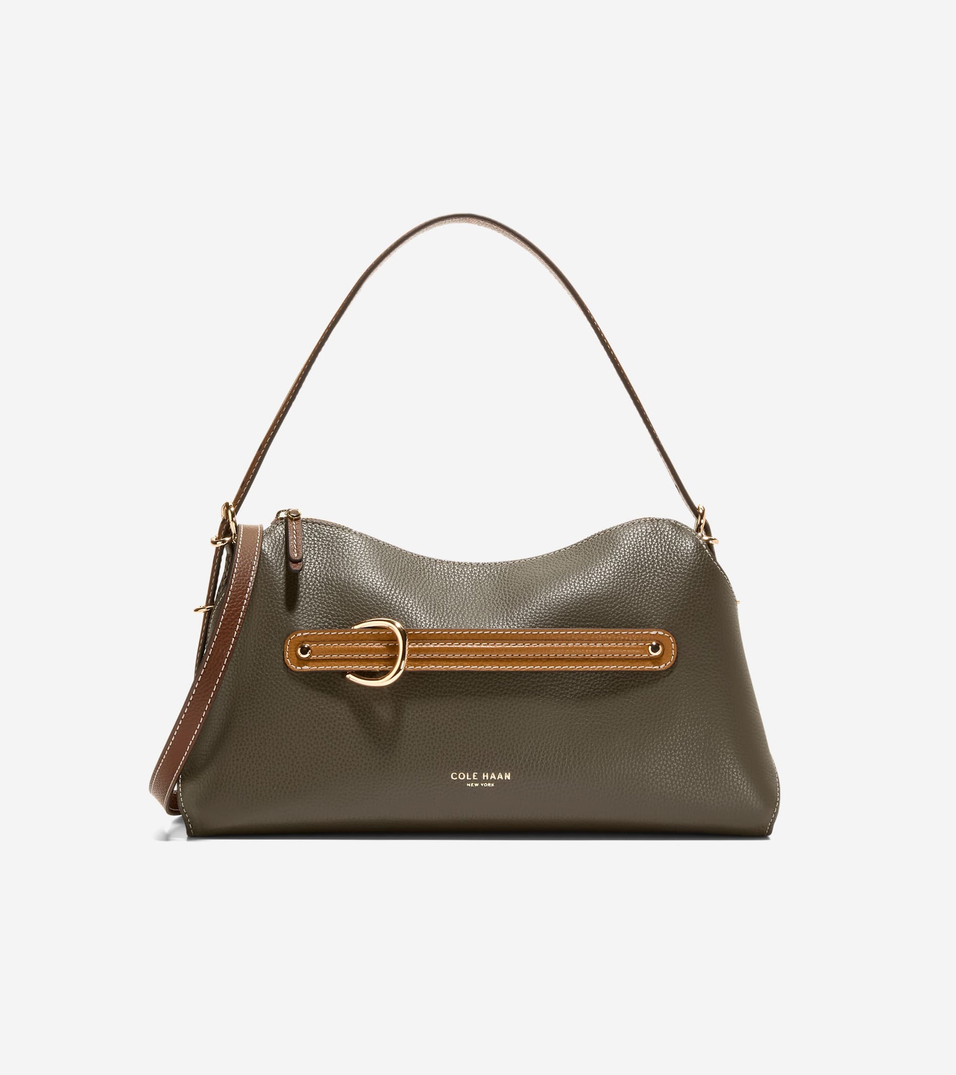 Women's Vivianne Shoulder Bag-Deep Olive-Golden Honey