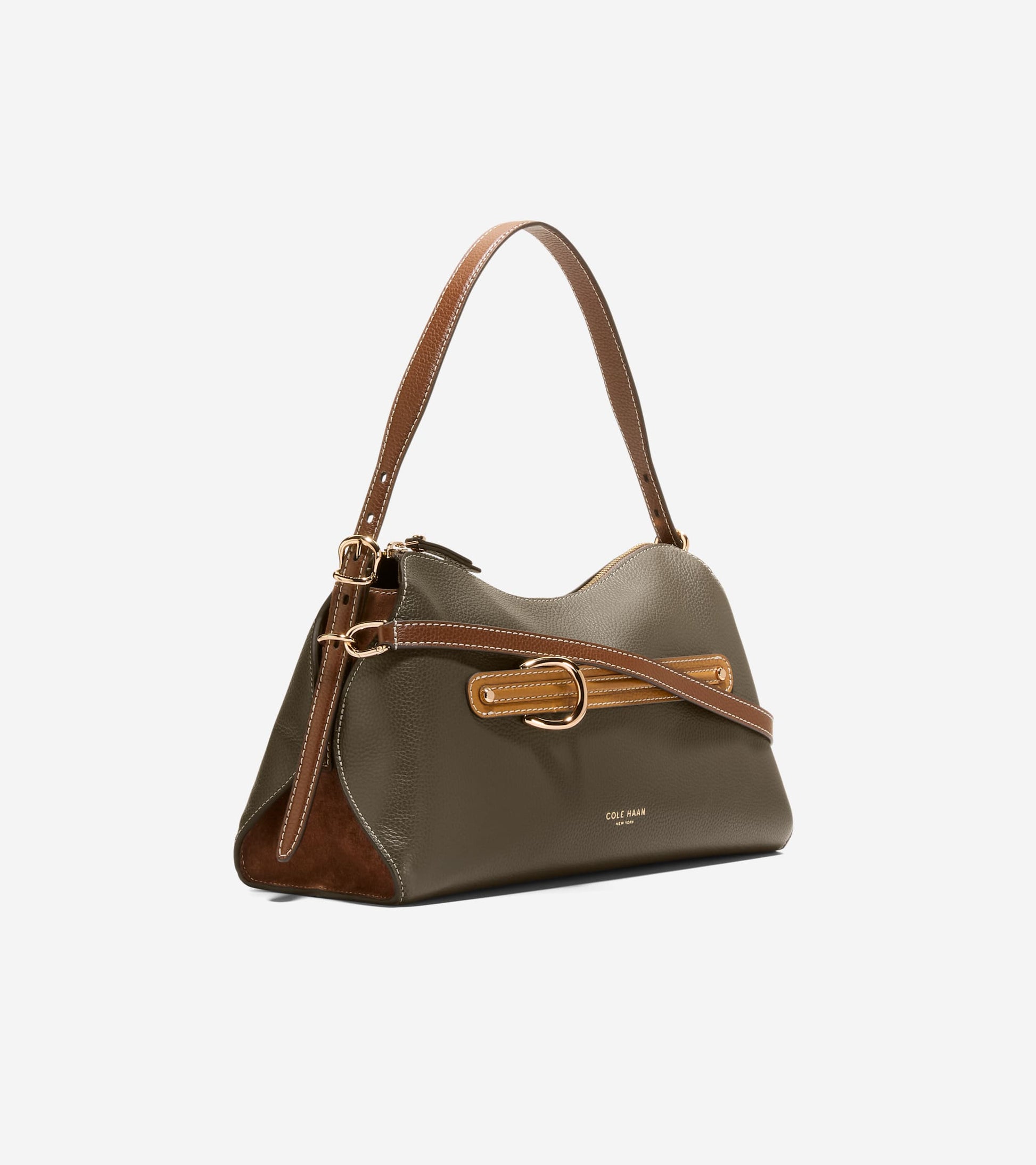Women's Vivianne Shoulder Bag-Deep Olive-Golden Honey