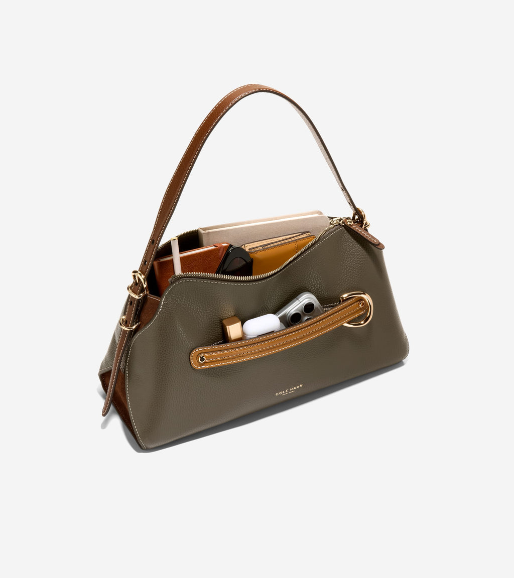 Women's Vivianne Shoulder Bag-Deep Olive-Golden Honey